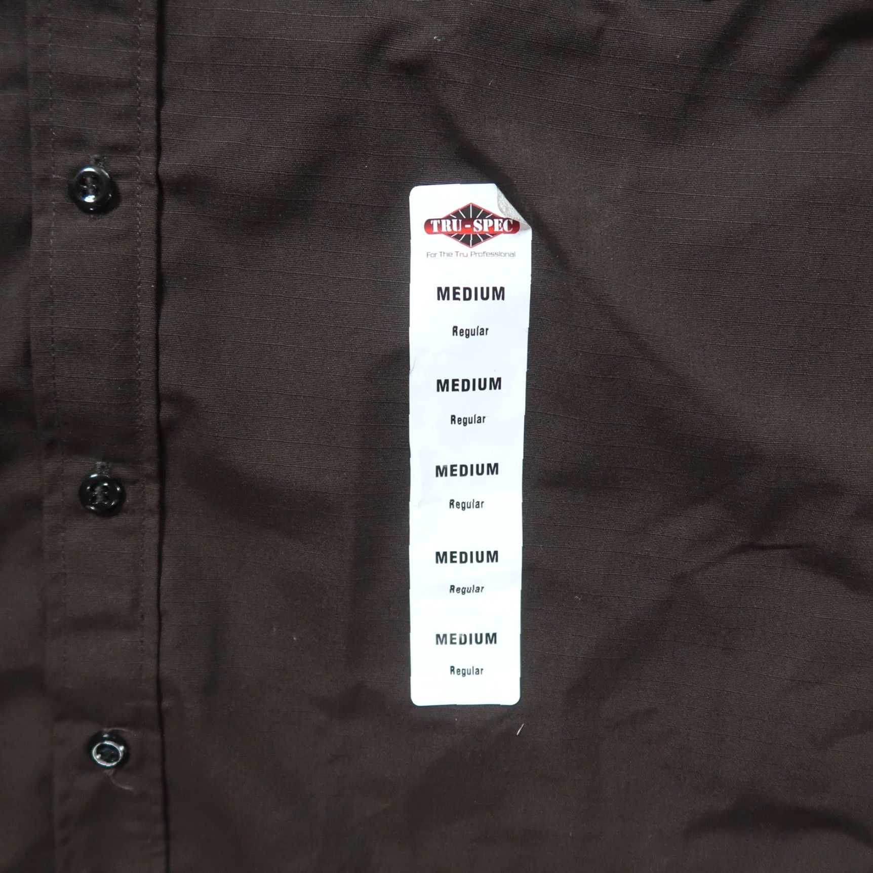 Vintage TRU-SPEC Dress Shirt Short Sleeve Brown Men's Medium New 1016003 Button-Up Breathable Lightweight Pockets Casual Business Workwear Regular Size 40R - 2 Thumbnail