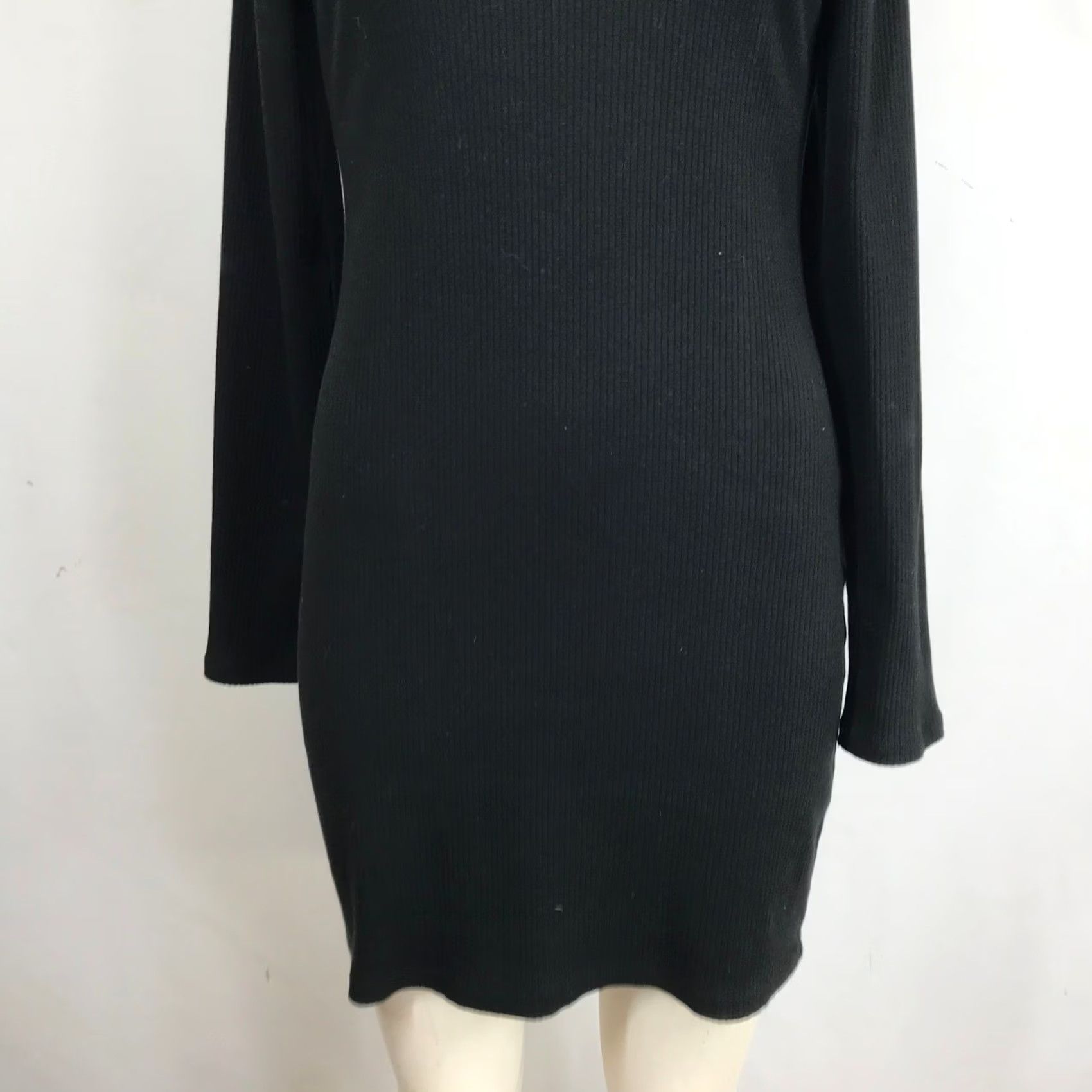 Vintage Victoria's Secret Pink Ribbed Mock Neck Long Sleeve Bodycon Mini Dress Black M Size M / US 6-8 / IT 42-44 - 3 Thumbnail