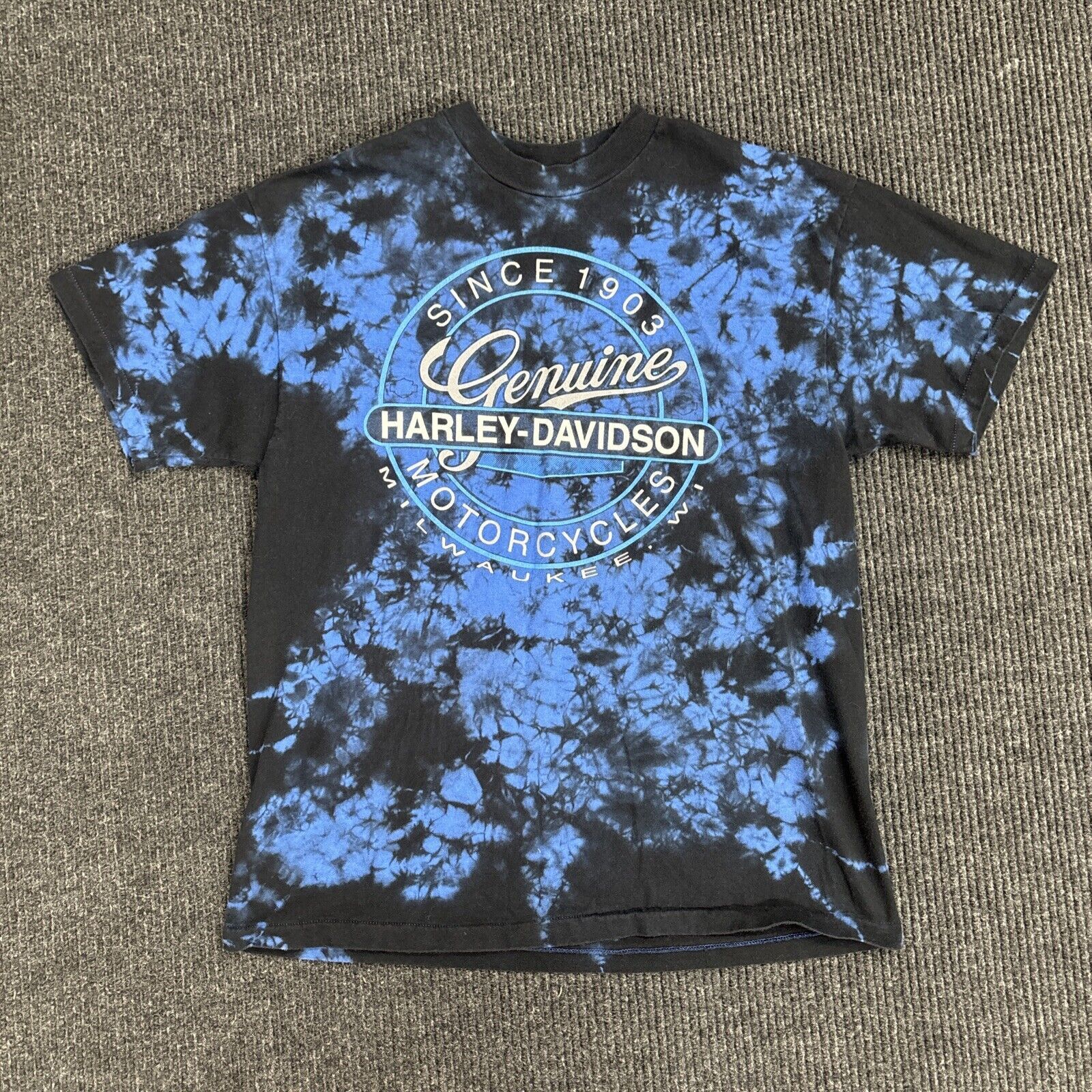 Harley Davidson Harley Davidson Shirt Tie Dye Blue Seattle Single Stitch Size US L / EU 52-54 / 3 - 2 Thumbnail