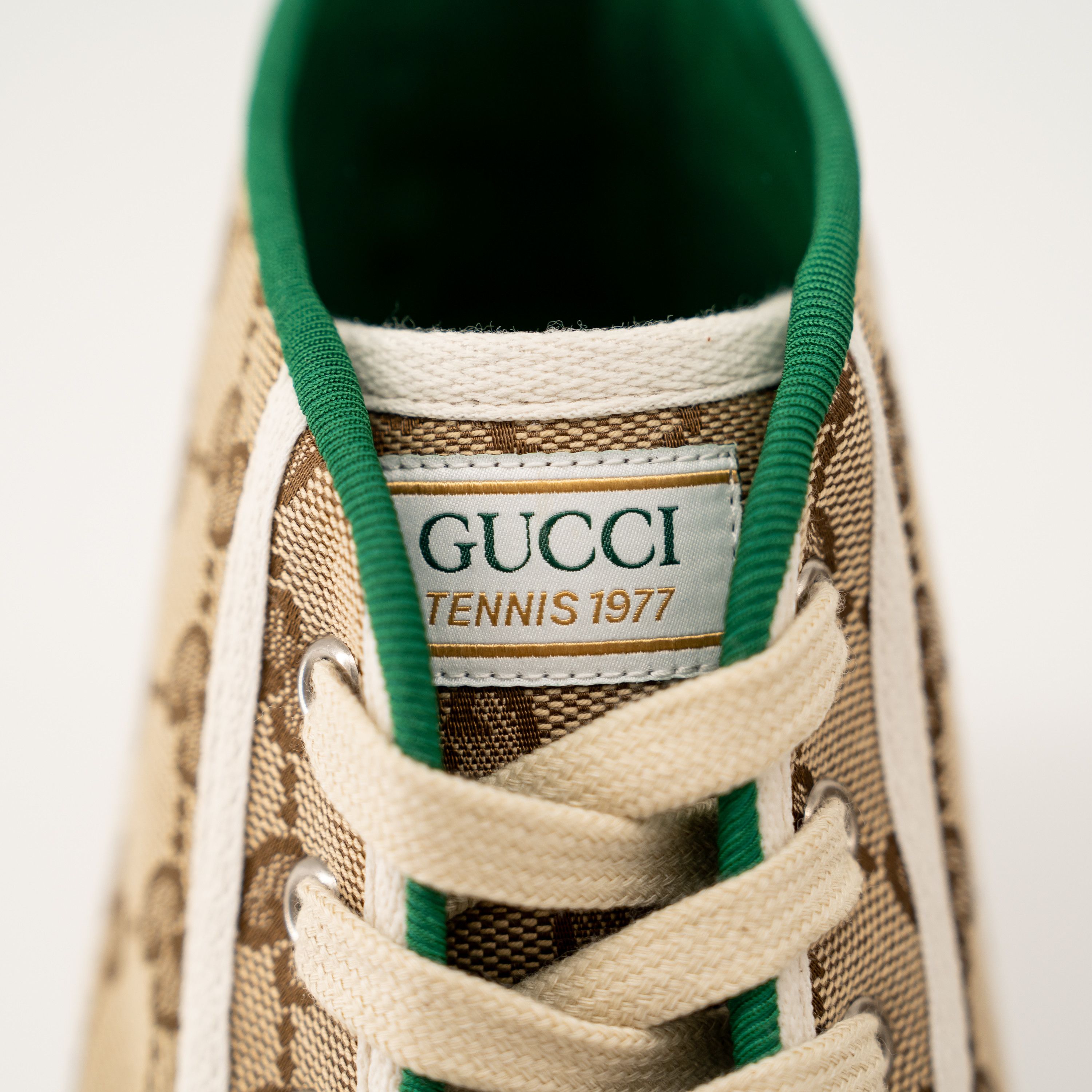 Gucci 13G 13.5 US Gucci GG Canvas Tennis 1977 Beige Hight Top Size US 14 / EU 47 - 10 Thumbnail
