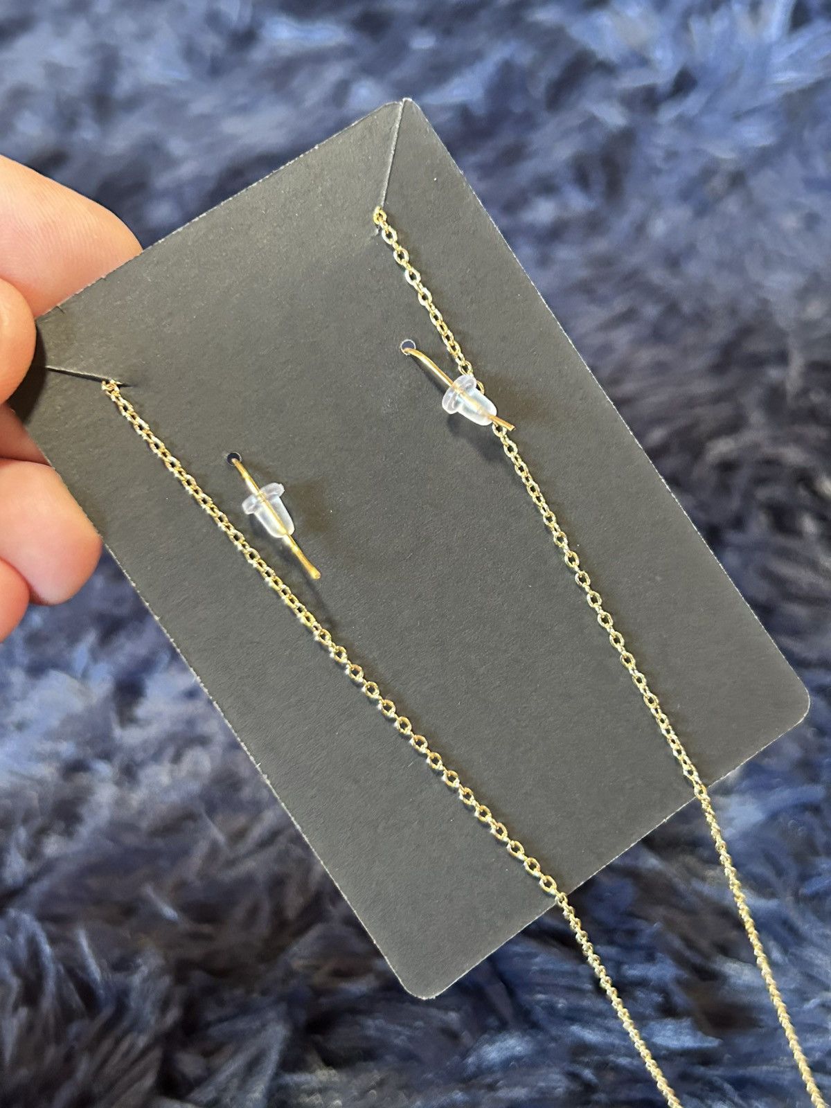 Handmade Handcrafted periwinkle crackle glass gold filigree coil set Size ONE SIZE - 3 Thumbnail