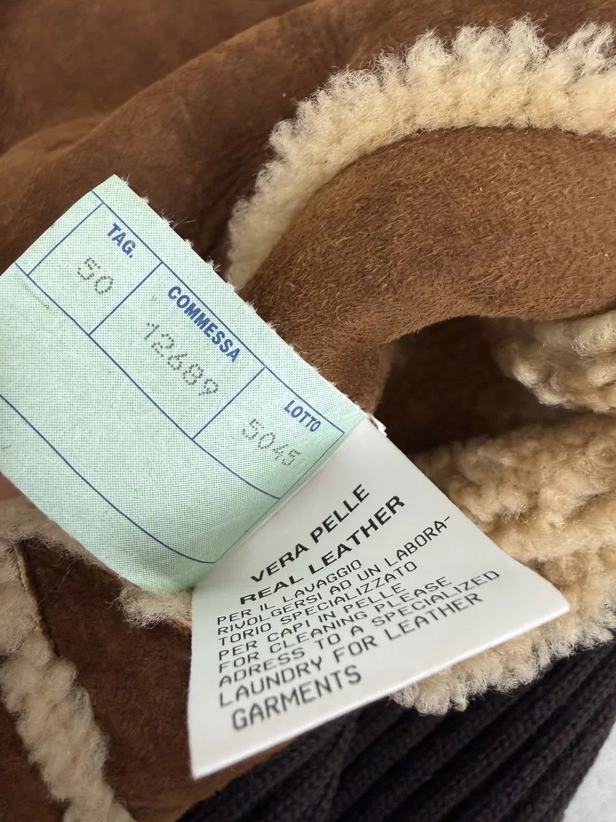 Dolce & Gabbana 1990s Dolce & Gabbana Brown Shearling Wool Leather Jacket Size US M / EU 48-50 / 2 - 10 Thumbnail