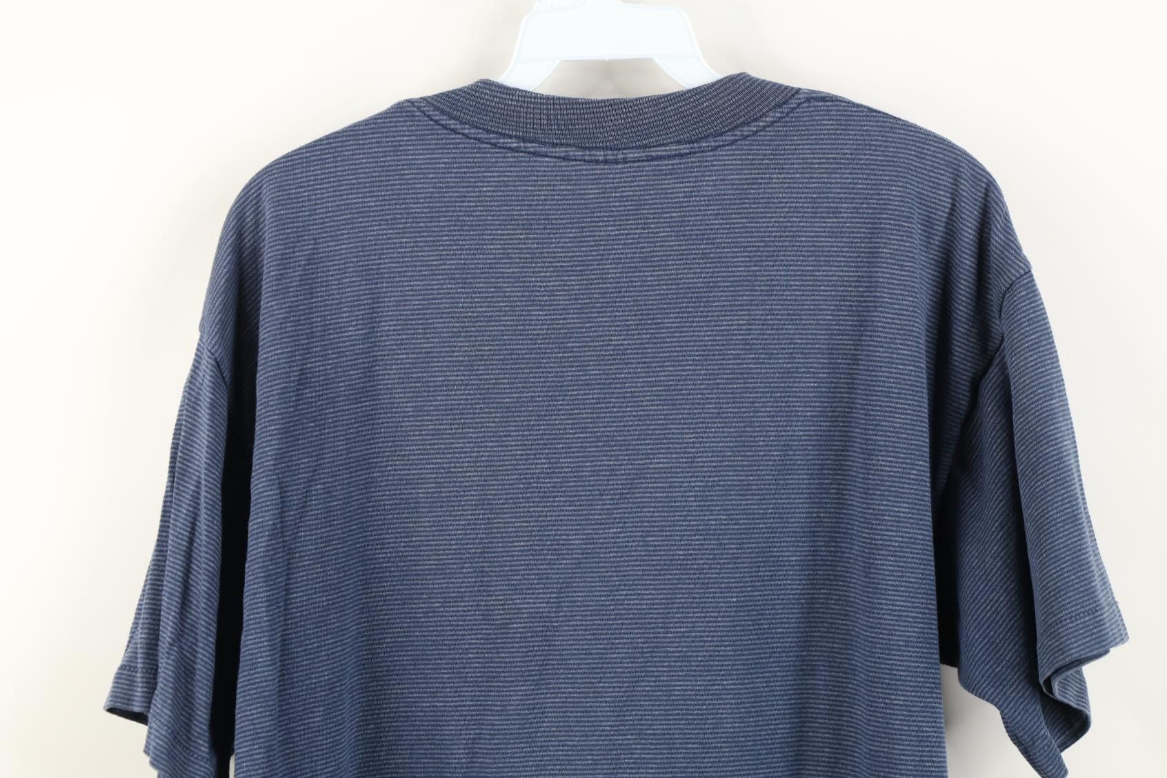 Vintage Vintage 90s Striped Genoa Ohio Short Sleeve T-Shirt Blue USA Size US L / EU 52-54 / 3 - 9 Thumbnail