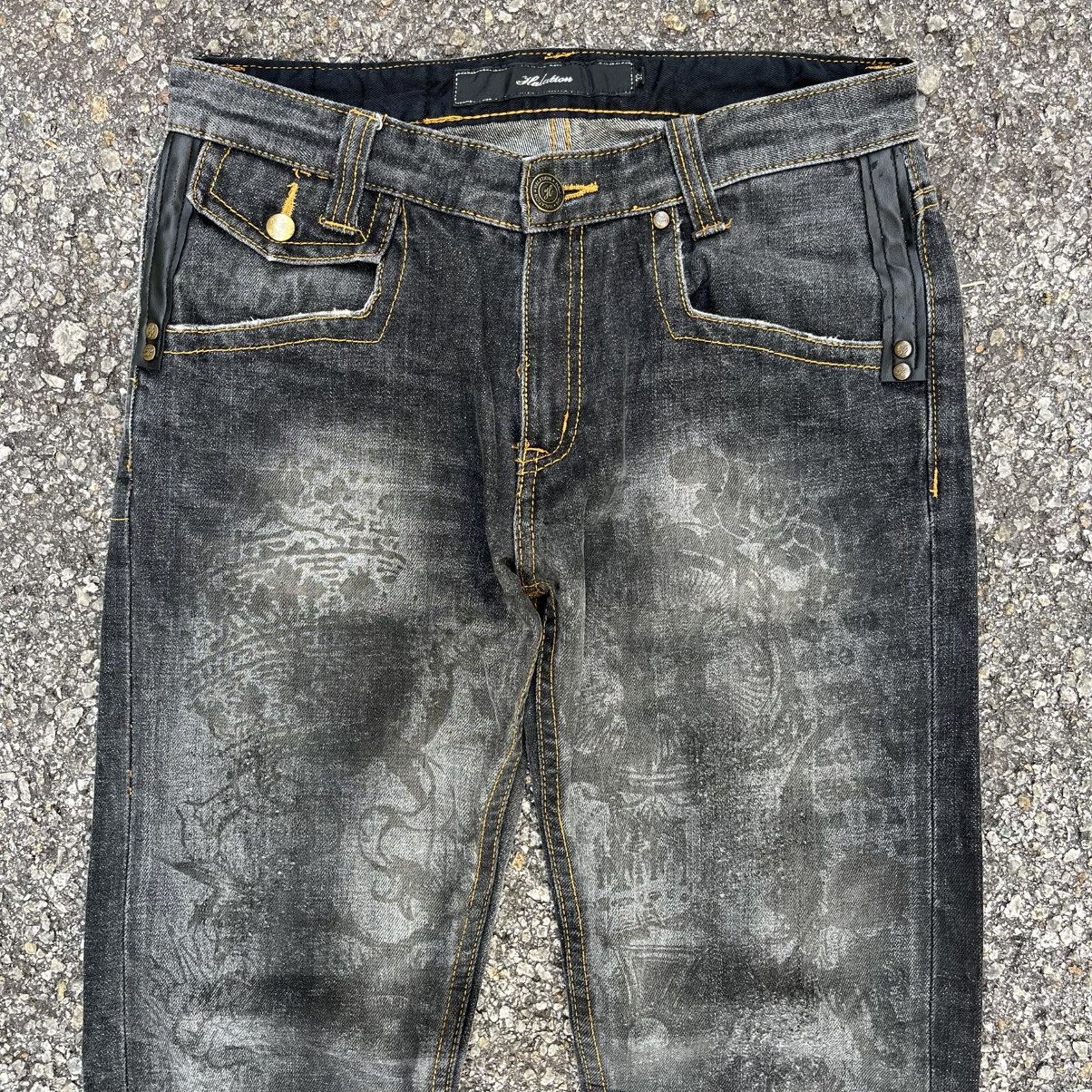 Hysteric Glamour Japanese Jeans Halation Japan Printed Denim Faded Black Size US 30 / EU 46 - 4 Thumbnail