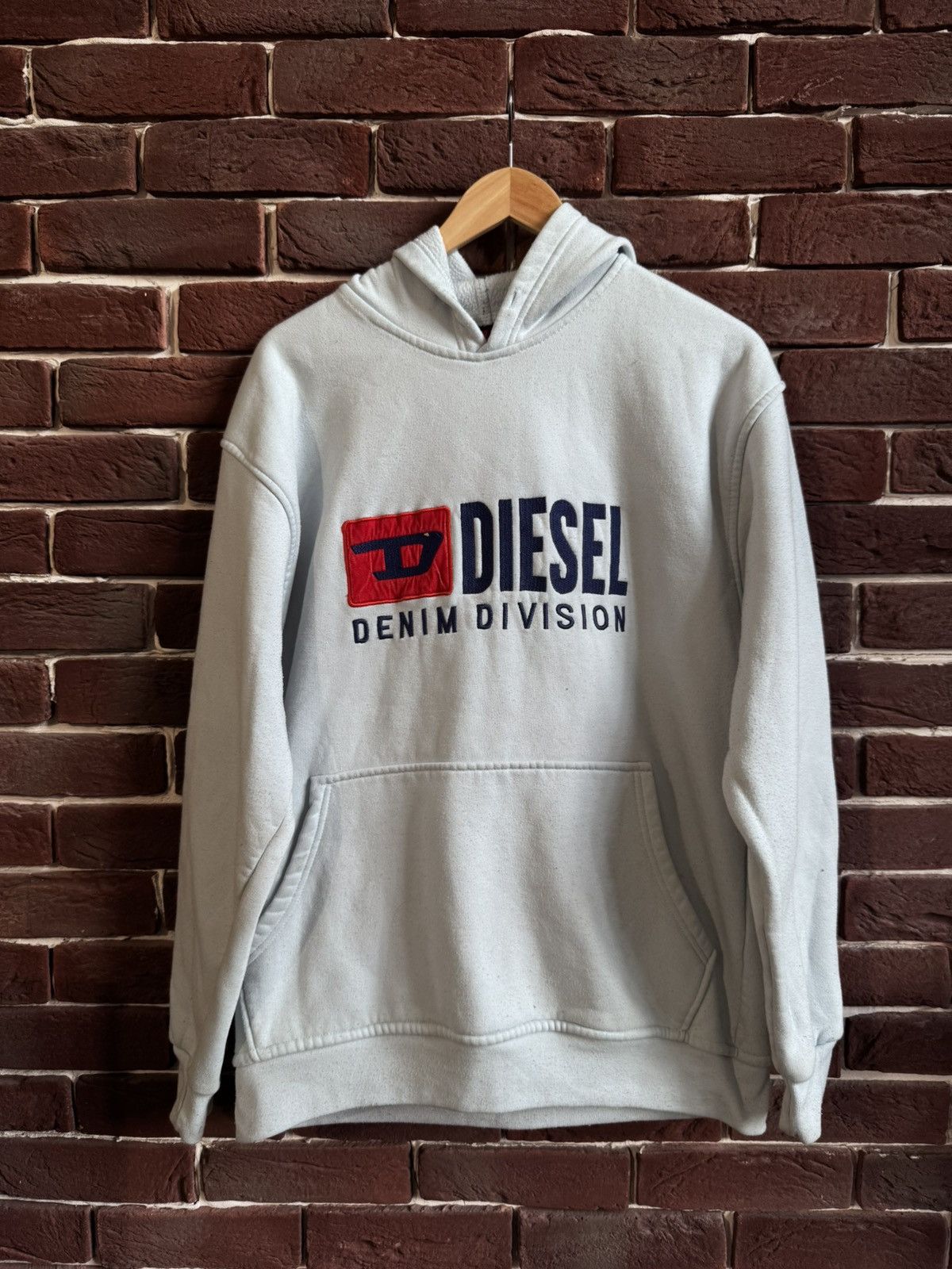 Diesel Rare Diesel vintage big logo Hoodie Baby blue Y2K Large 00s Size US L / EU 52-54 / 3 - 1 Thumbnail