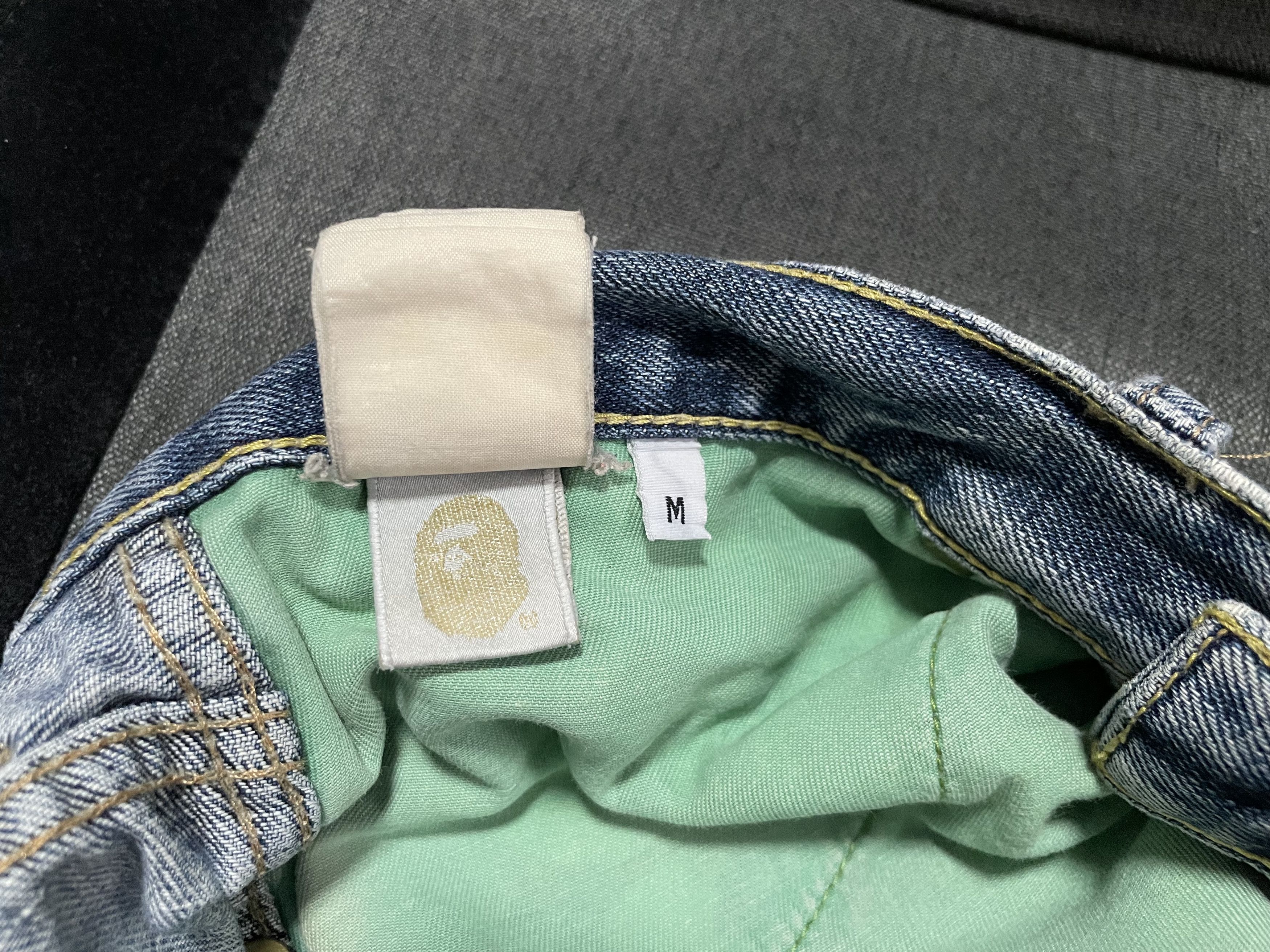 Bape OG Bape Spellout Flame Arch Logo - Distressed Jeans Size US 34 / EU 50 - 10 Thumbnail