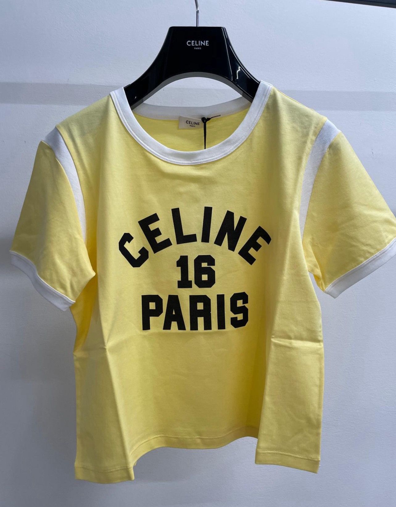 Celine Celine Logo T-Shirt in yellow Size S / US 4 / IT 40 - 1 Preview
