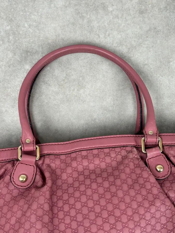 Gucci 2000s Gucci Sukey Monogram Pink Leather Handle Bag Size ONE SIZE - 13 Thumbnail