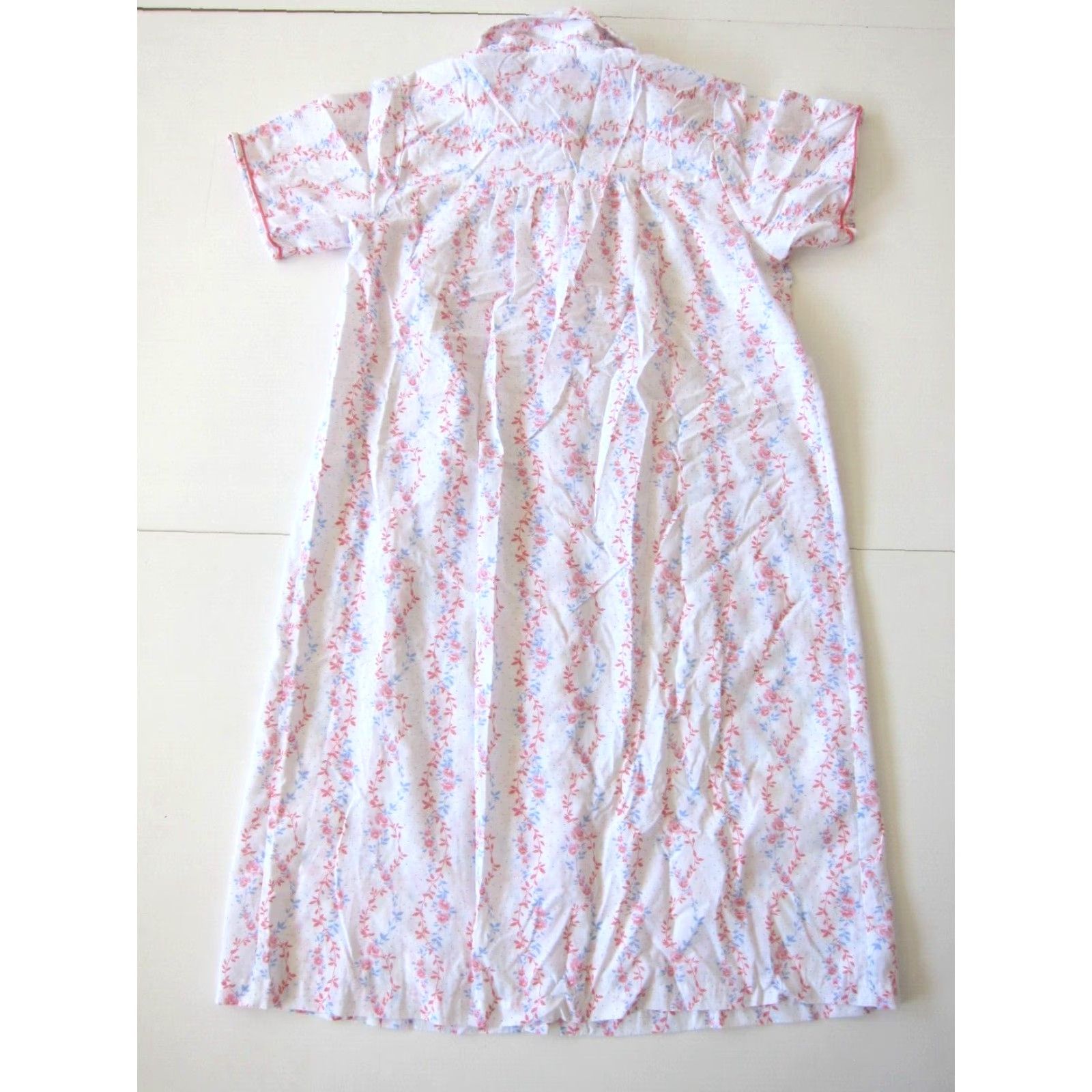 Pinko VINTAGE Coffee Casual Cotton Pink Floral Button Down Pocket Maxi House Dress M Size M / US 6-8 / IT 42-44 - 2 Thumbnail