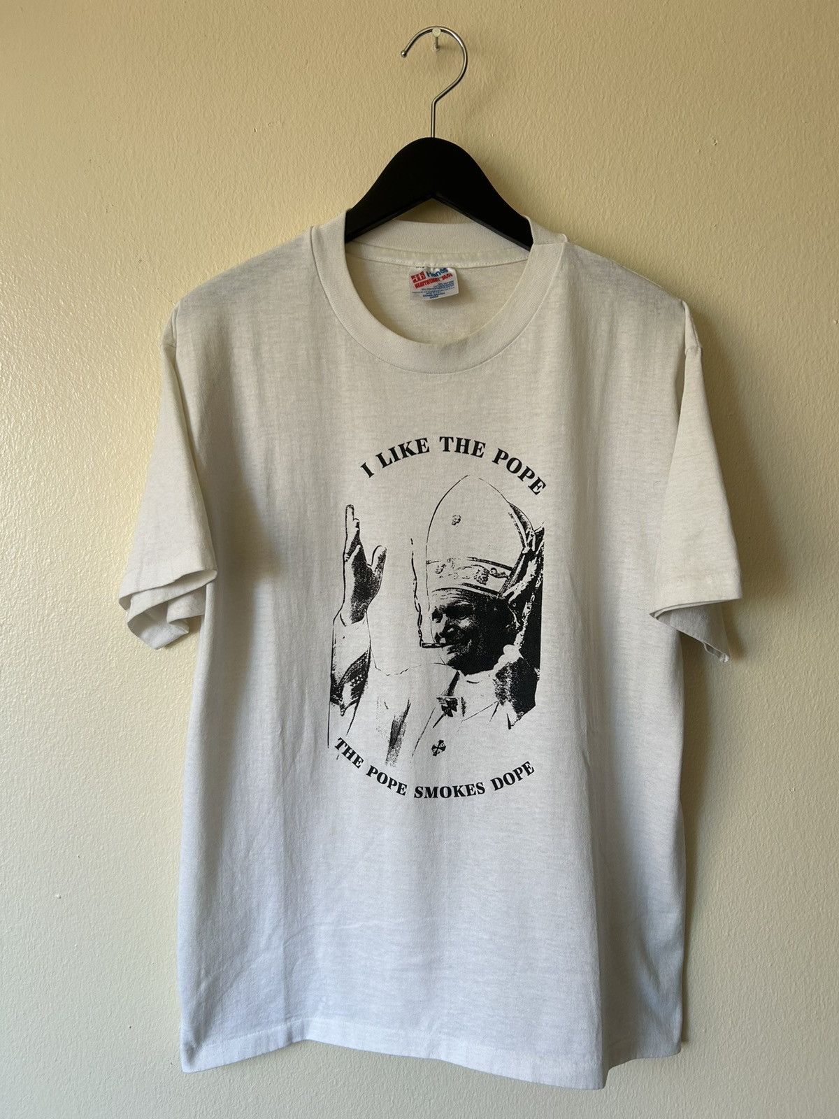 Vintage Vintage Pope Smokes Dope Tee Size US L / EU 52-54 / 3 - 1 Thumbnail