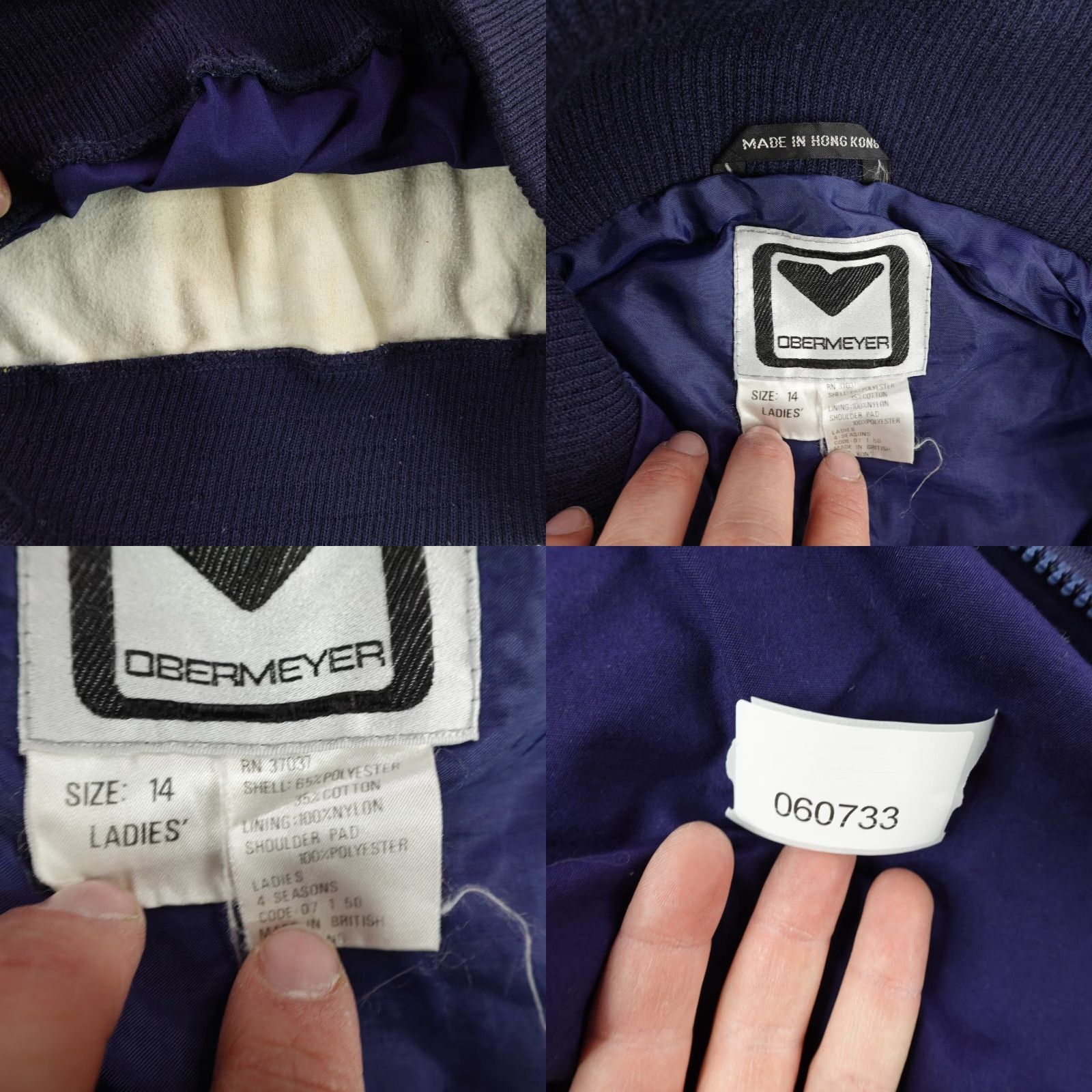 Obermeyer VINTAGE Obermeyer Jacket Womens 14 Blue Anorak 3/4 Zip Pullover Windbreaker 80s Size XL / US 12-14 / IT 48-50 - 8 Thumbnail