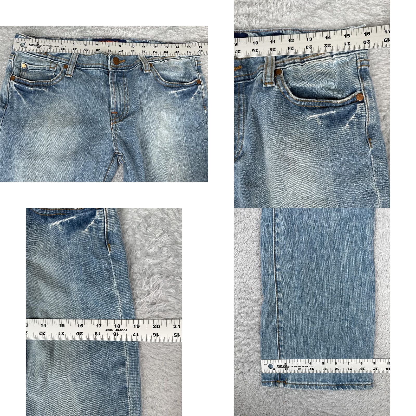 Vintage VIGOSS Bootcut Jeans Juniors 11/12 Light Blue Denim Slim Fit 30in Waist 32in Inseam Women Size 32" / US 10 / IT 46 - 9 Thumbnail