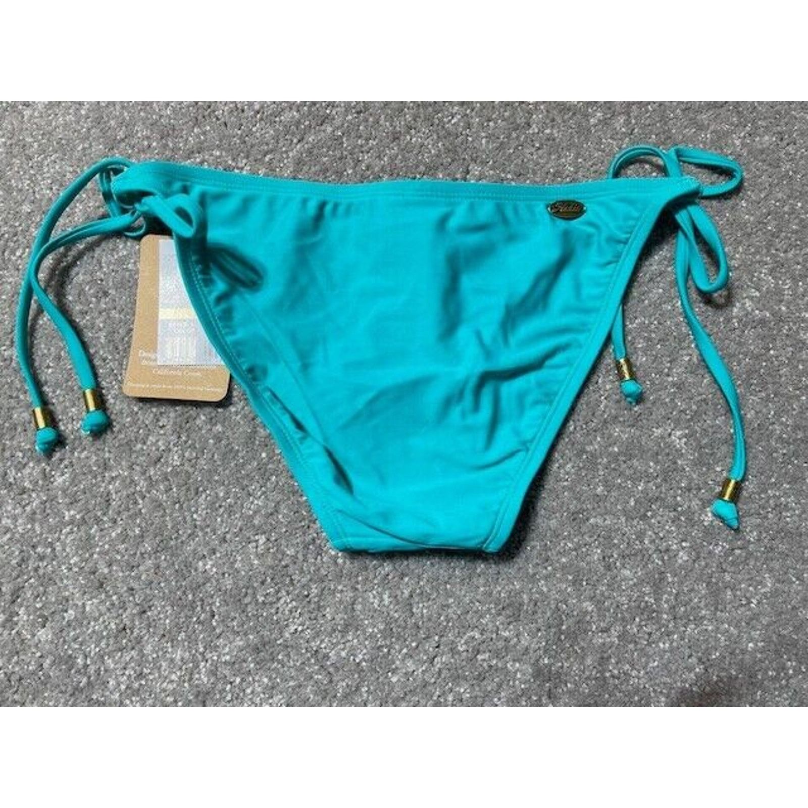 Other Hobie Swim Bikini Bottom Womens S Beaded Tie Side Lined Blue Size S / US 4 / IT 40 - 2 Thumbnail