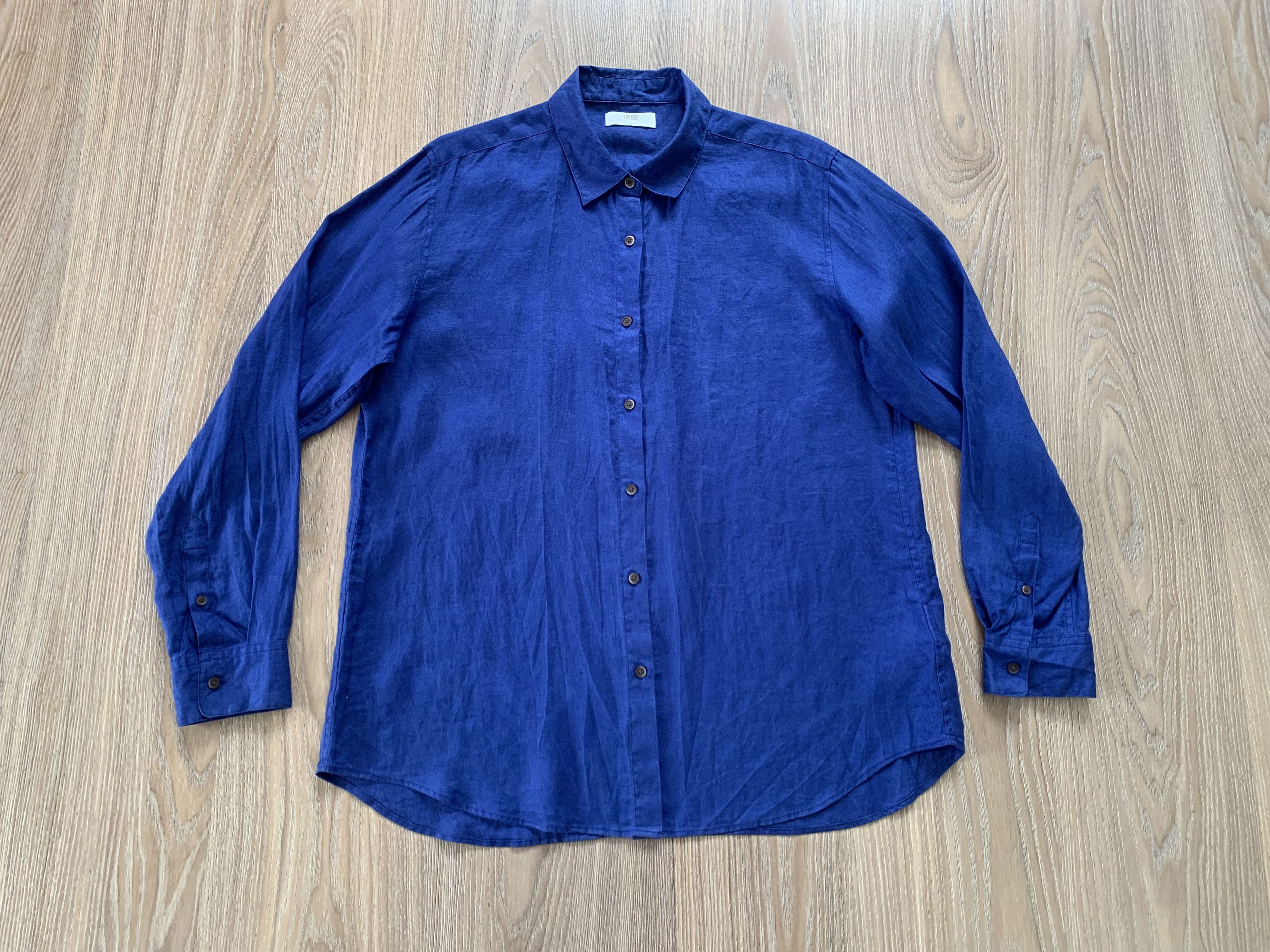 Uniqlo Uniqlo Linen Blue Long Sleeve Shirt Size US L / EU 52-54 / 3 - 2 Thumbnail