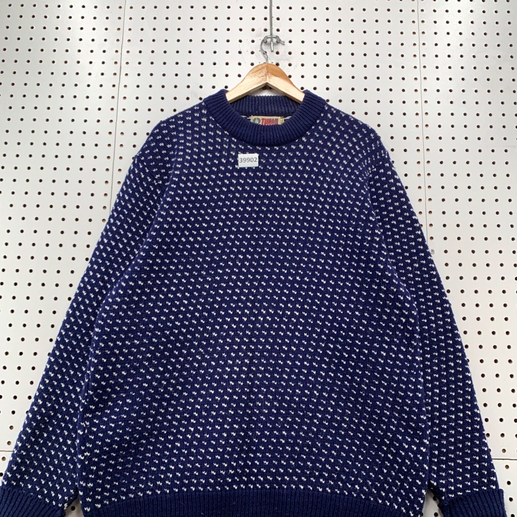 Vintage VINTAGE 90s Tuxan Mens Knit Sweater 2XL Long Sleeve Crew Neck Heavyweight Blue Acrylic Pullover US Made Size US XXL / EU 58 / 5 - 4 Thumbnail