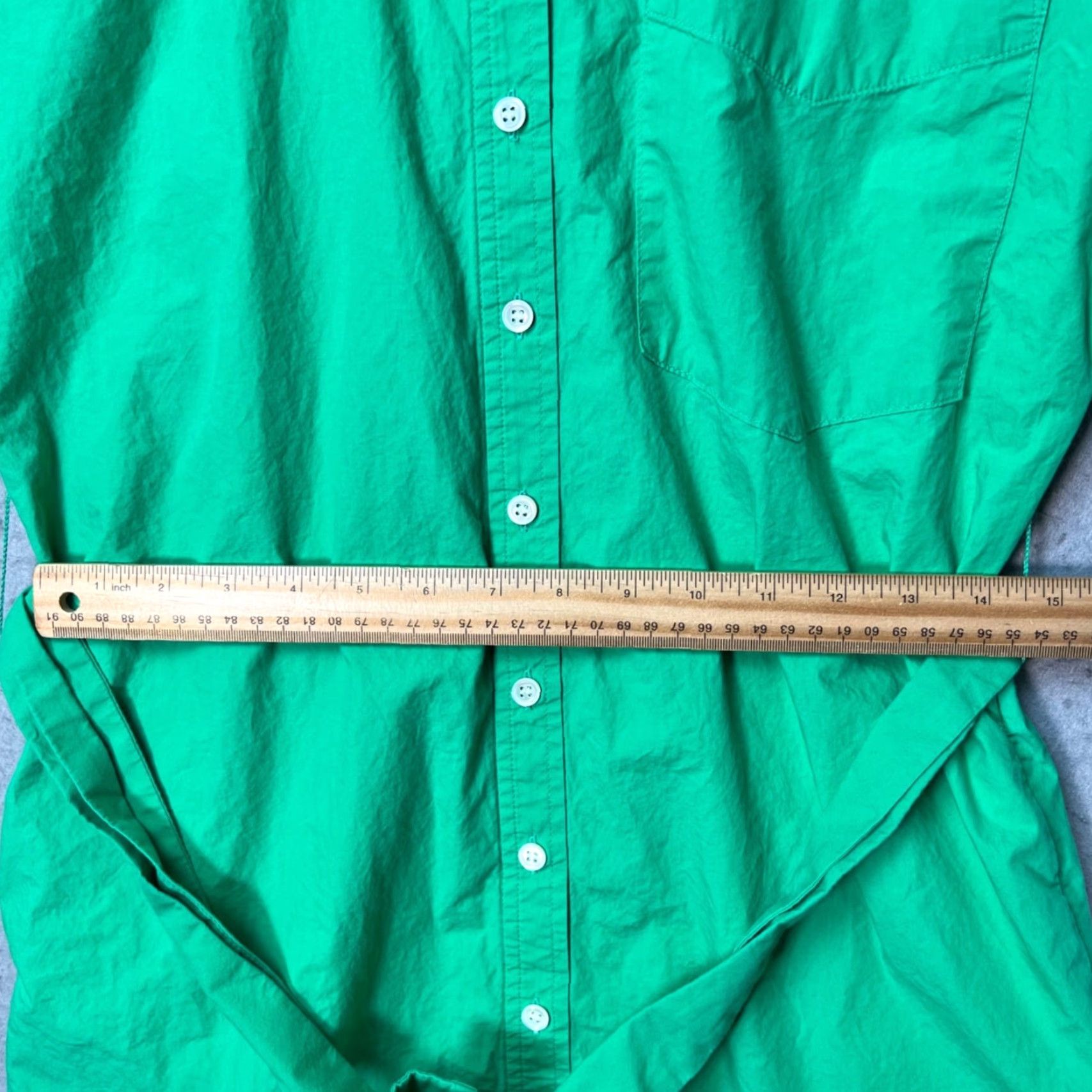 Banana Republic VINTAGE Banana Republic Womens XS Green Button-Down Shirt Dress 100% Cotton Size XS / US 0-2 / IT 36-38 - 7 Thumbnail