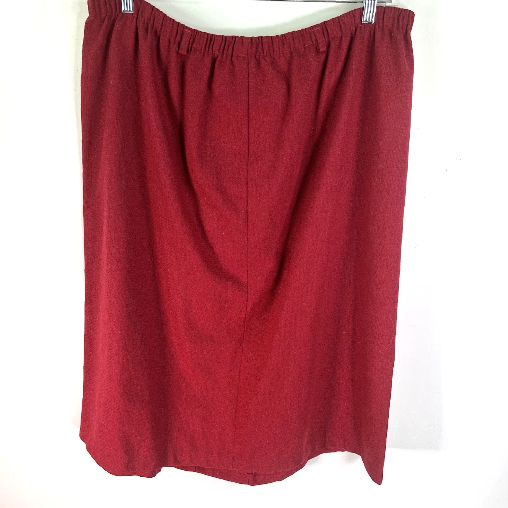 Vintage VINTAGE Valarie Wool Blend Pleated Skirt Women's Size 36 Knee Length Red 80s Pencil/Straight Womens Size 36 Red Vintage Skirt Size 25" / US 0 / IT 36 - 5 Thumbnail