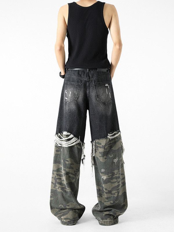 Japanese Brand Retro casual camouflage patchwork jeans Size US 32 / EU 48 - 5 Thumbnail