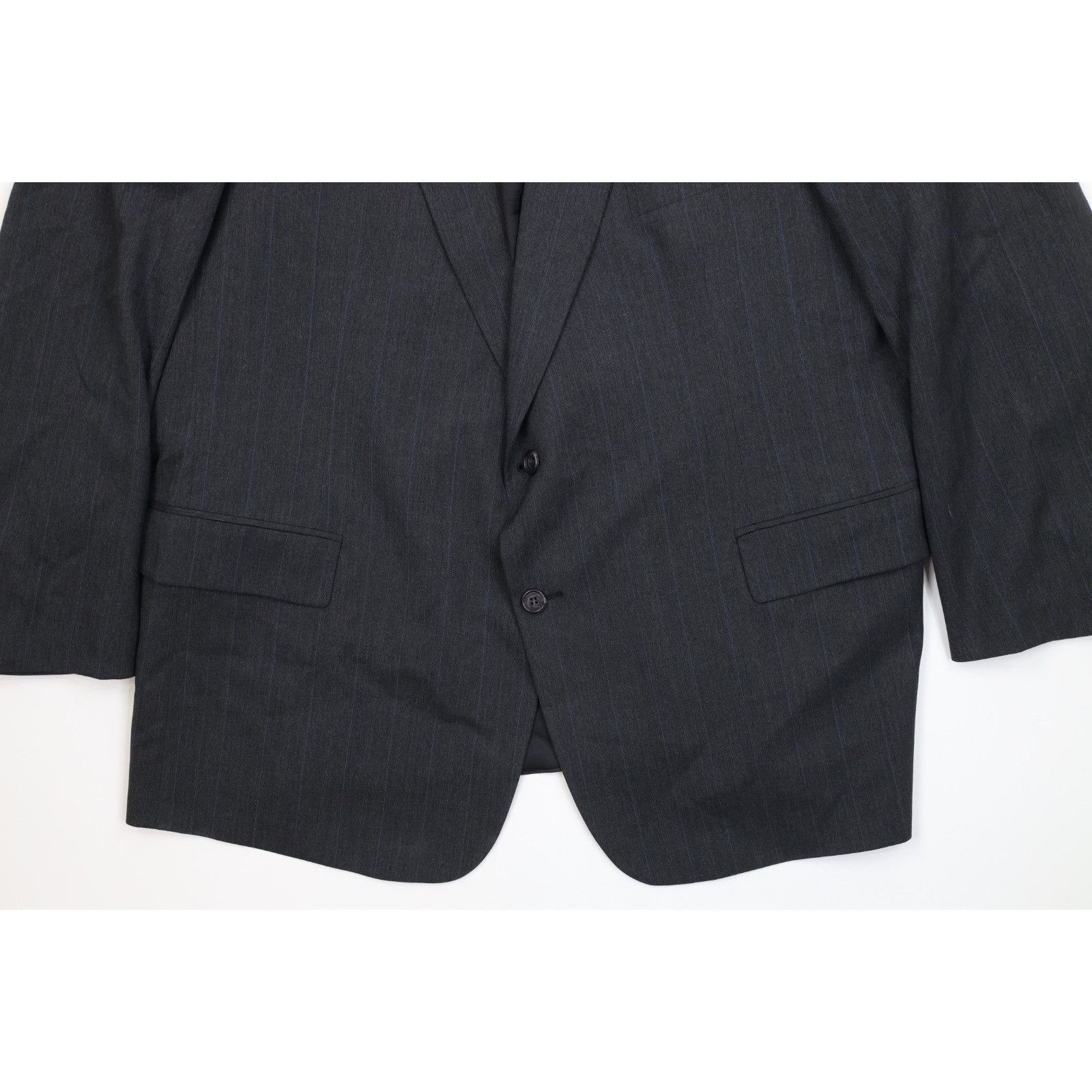 Vintage Vintage 90s Streetwear 2 Piece Wool Pinstriped Suit Size 50R - 5 Thumbnail