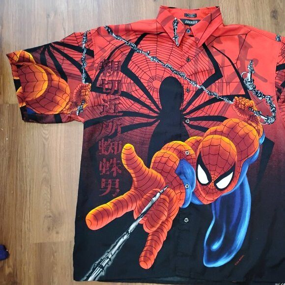 Changes Vintage Y2K Changes Spider Man Button Shirt Size US XXL / EU 58 / 5 - 3 Thumbnail