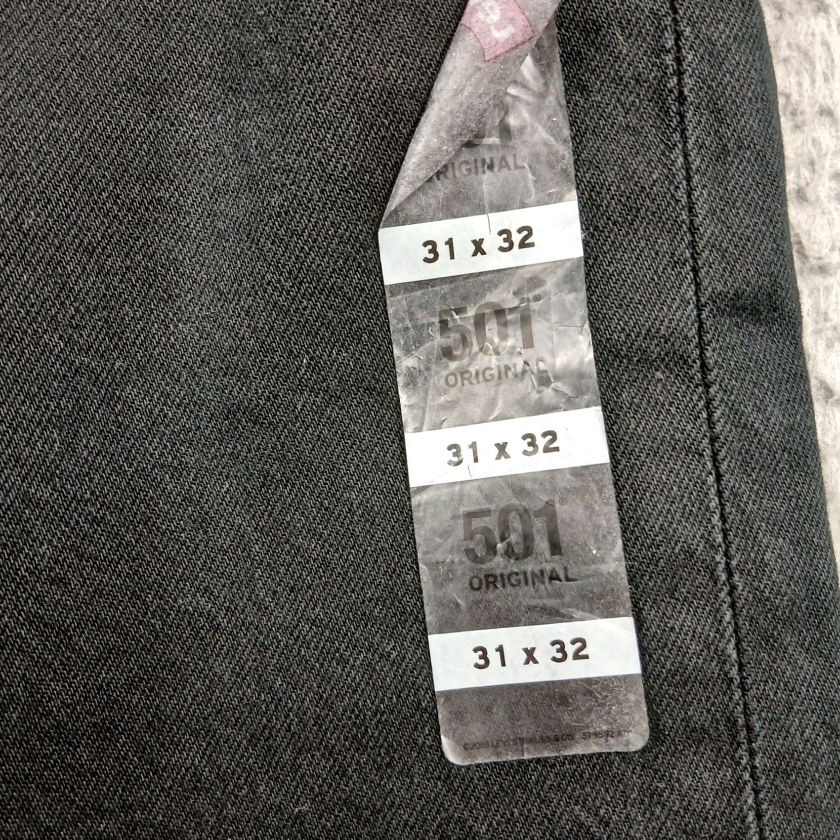 Levi's Levi's 501 Original Fit Jeans Mens Black Denim Button Fly Raw Hem NWT 31 Straight Straight Leg High Rise 5-Pocket Denim Classic Wardrobe Staple Mens Size US 31 - 5 Thumbnail
