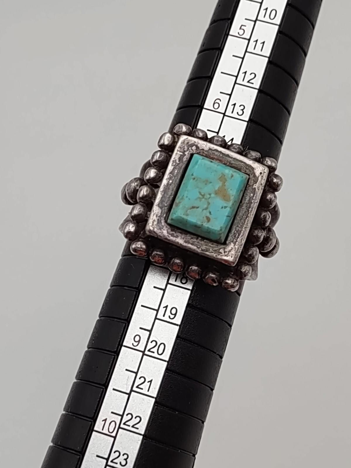 The Unbranded Brand Sterling Silver Turquoise Ring 8 SW Navajo Statement Size ONE SIZE - 3 Thumbnail