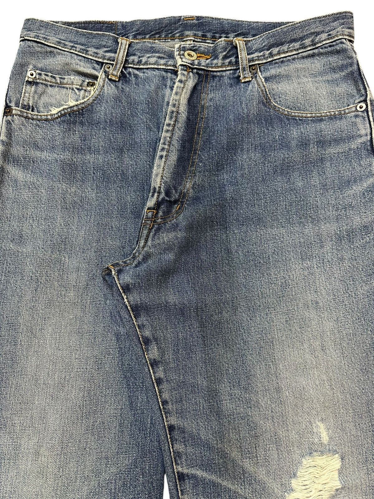 Evisu Vintage Elvis Presley Blue Faded Wash Distress Loose Jeans Size US 32 / EU 48 - 4 Thumbnail