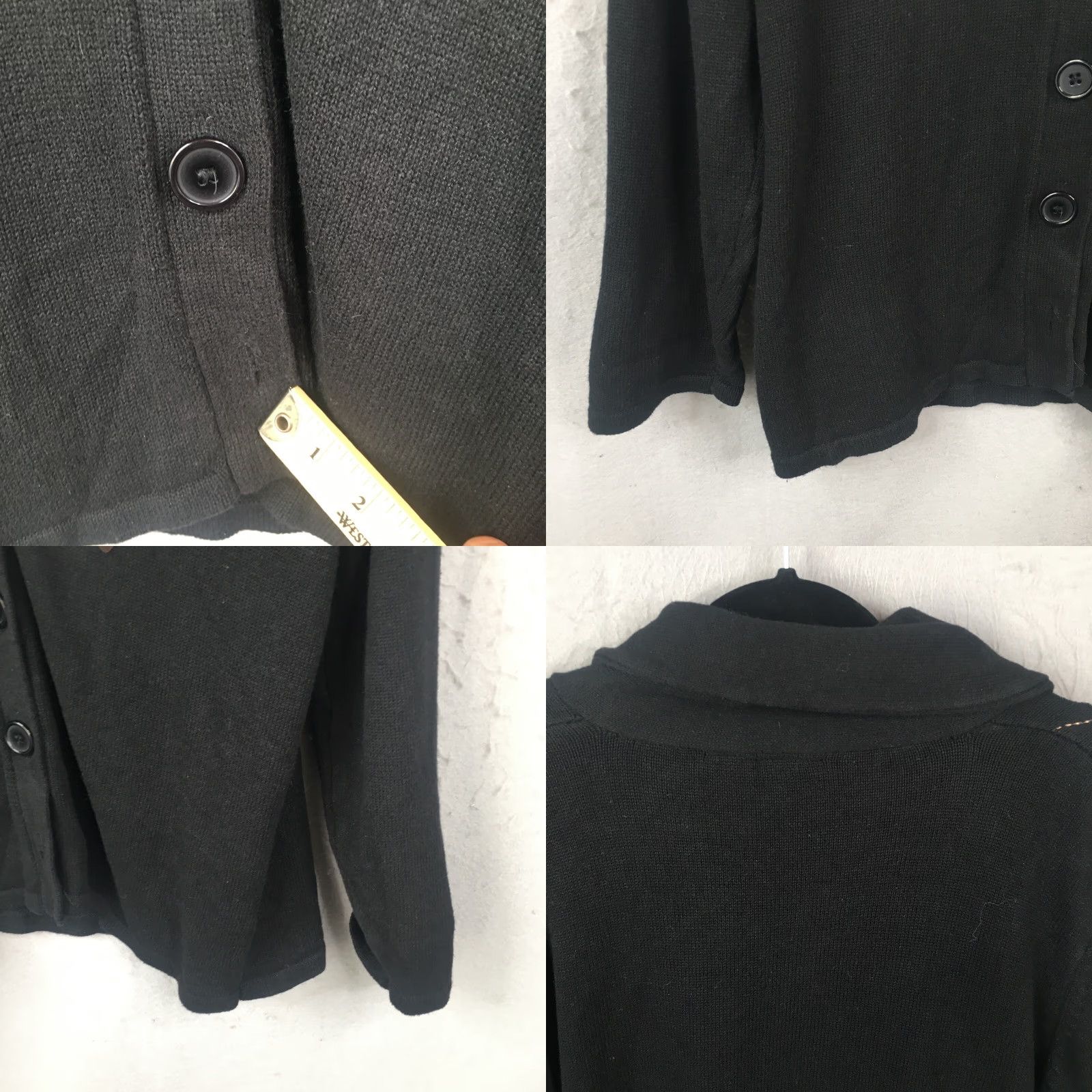 Vintage ERIKA Sweater Women L Black Ramie Embroidery Floral Cardigan Boho Long Sleeve Collared Knit Size L / US 10 / IT 46 - 10 Thumbnail