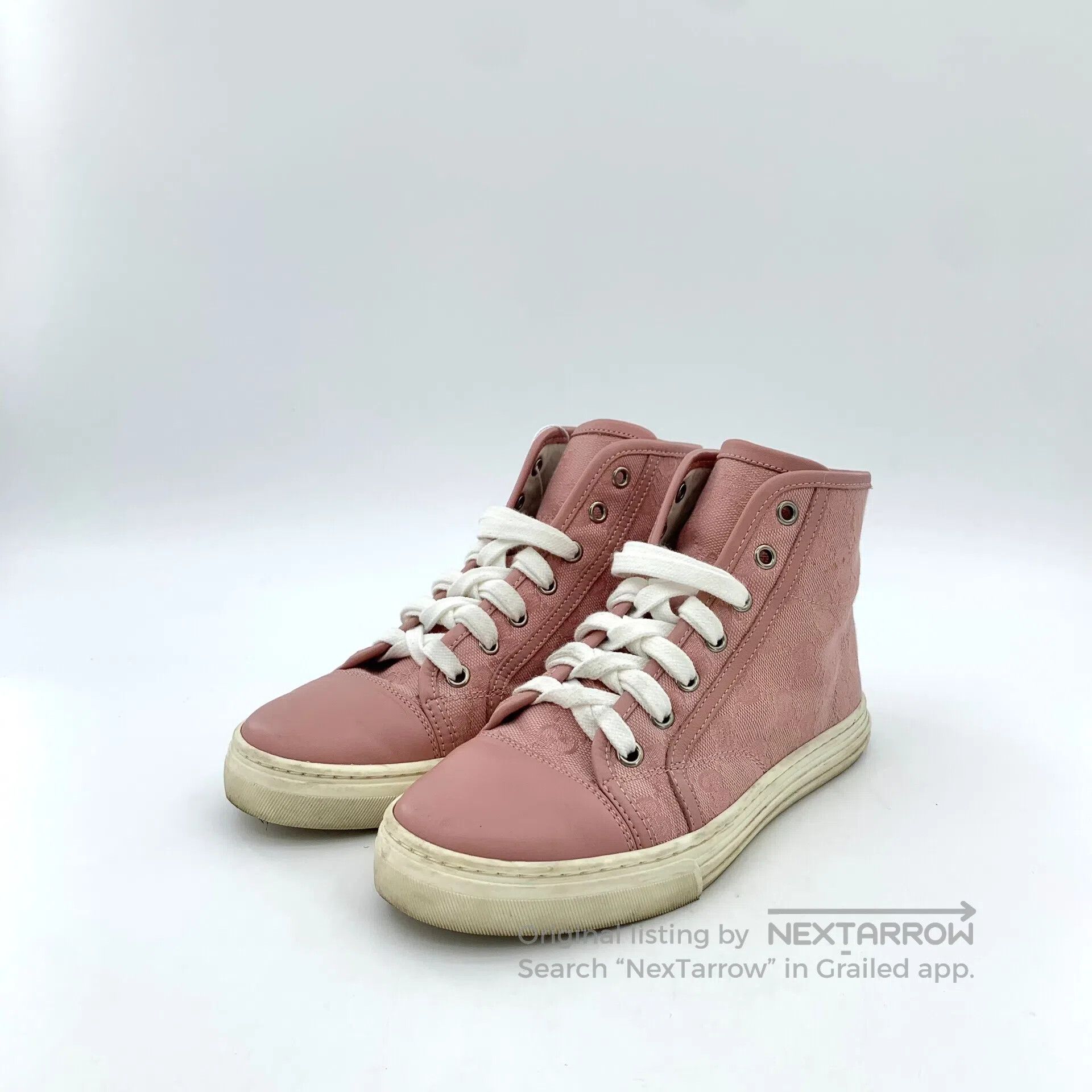 Gucci Guicci Pink logo jacquard ribbon casual flat high-heeled s Size US 4.5 / IT 34.5 - 1 Thumbnail