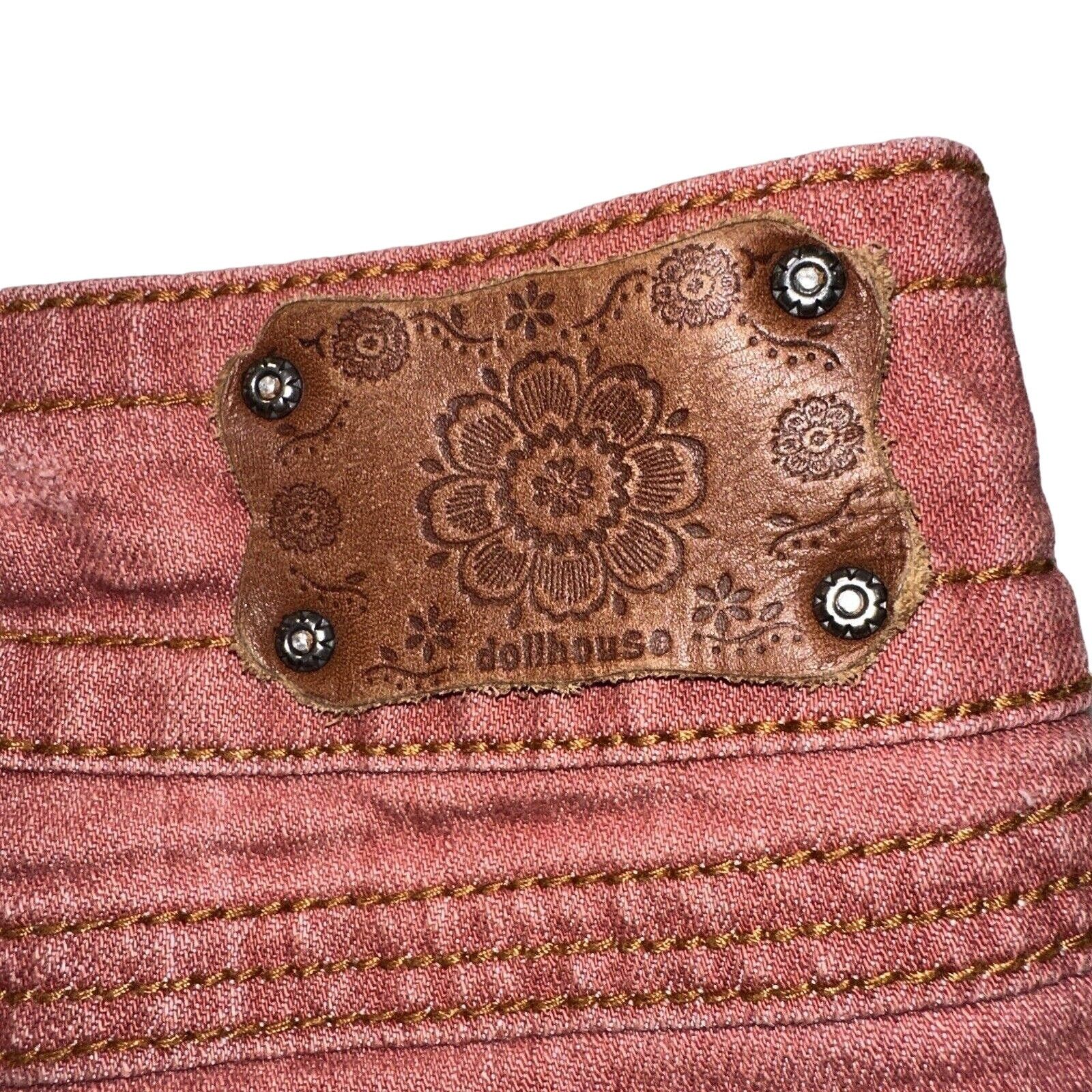 King Baby Studio Dollhouse Denim Shorts Red Distressed Size 1 Zip Fly 5pocket Size 25" / US 0 / IT 36 - 2 Thumbnail