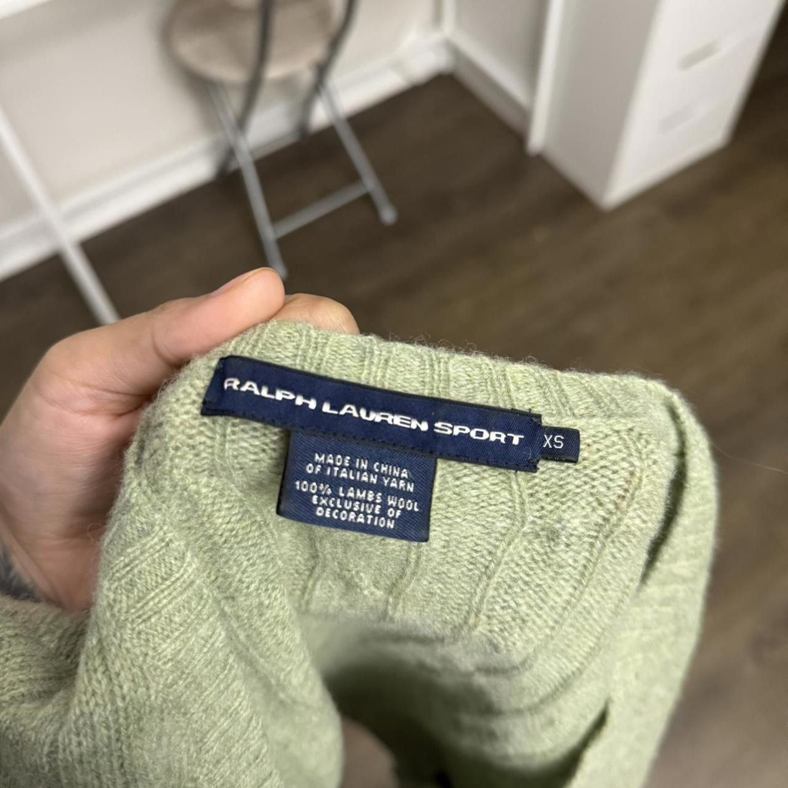 Polo Ralph Lauren V neck polo sage green preppy wool longsleeve sweater sz Xs Size XS / US 0-2 / IT 36-38 - 7 Thumbnail