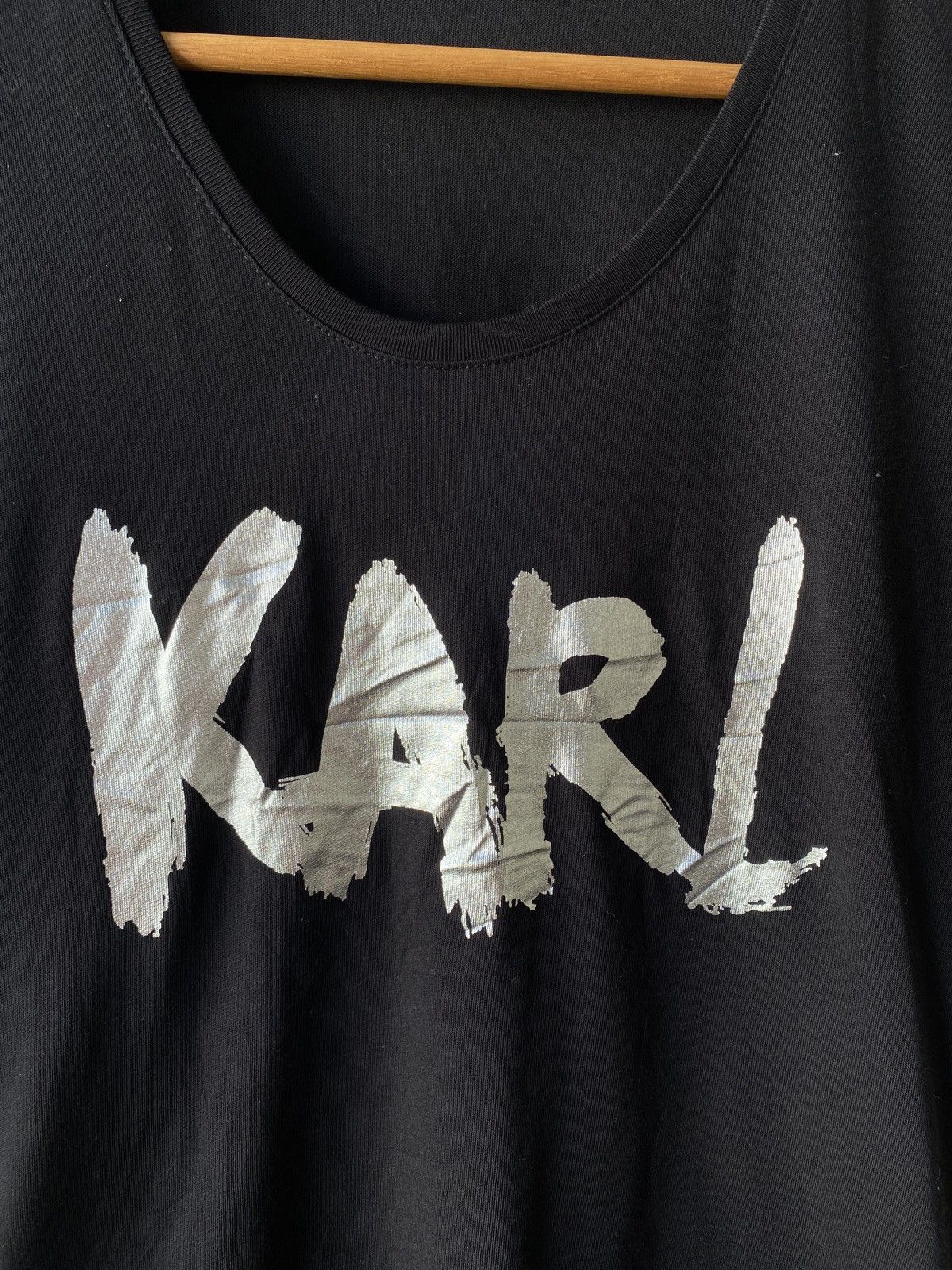 Karl Lagerfeld 2000s - Karl Lagerfeld Logo Black T Shirt Size S / US 4 / IT 40 - 5 Thumbnail