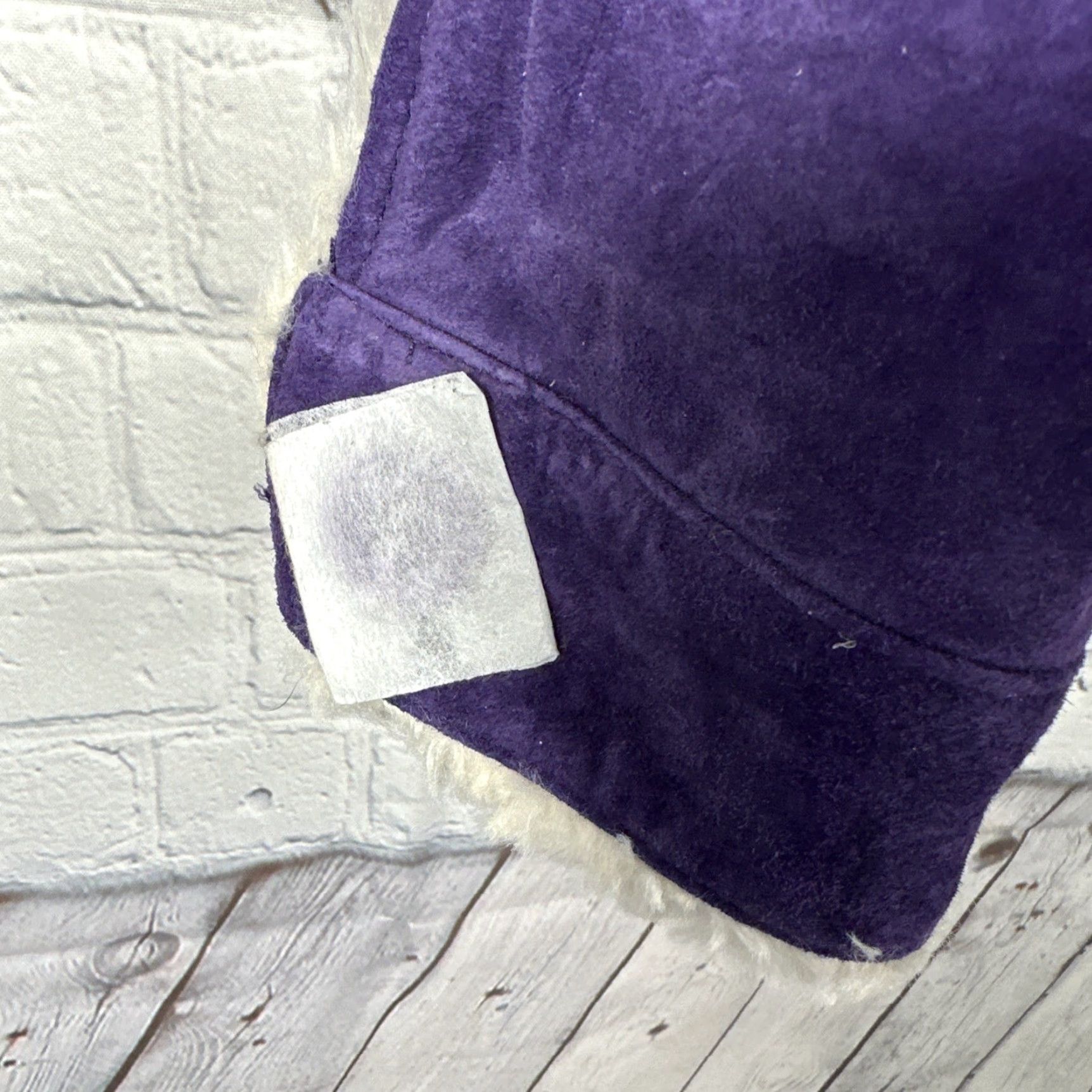 Vintage VINTAGE Wilsons Leather Suede Trucker Jacket Women’s Large Purple Cozy Warm Sherpa Lined Bomber Jacket Size L / US 10 / IT 46 - 3 Thumbnail