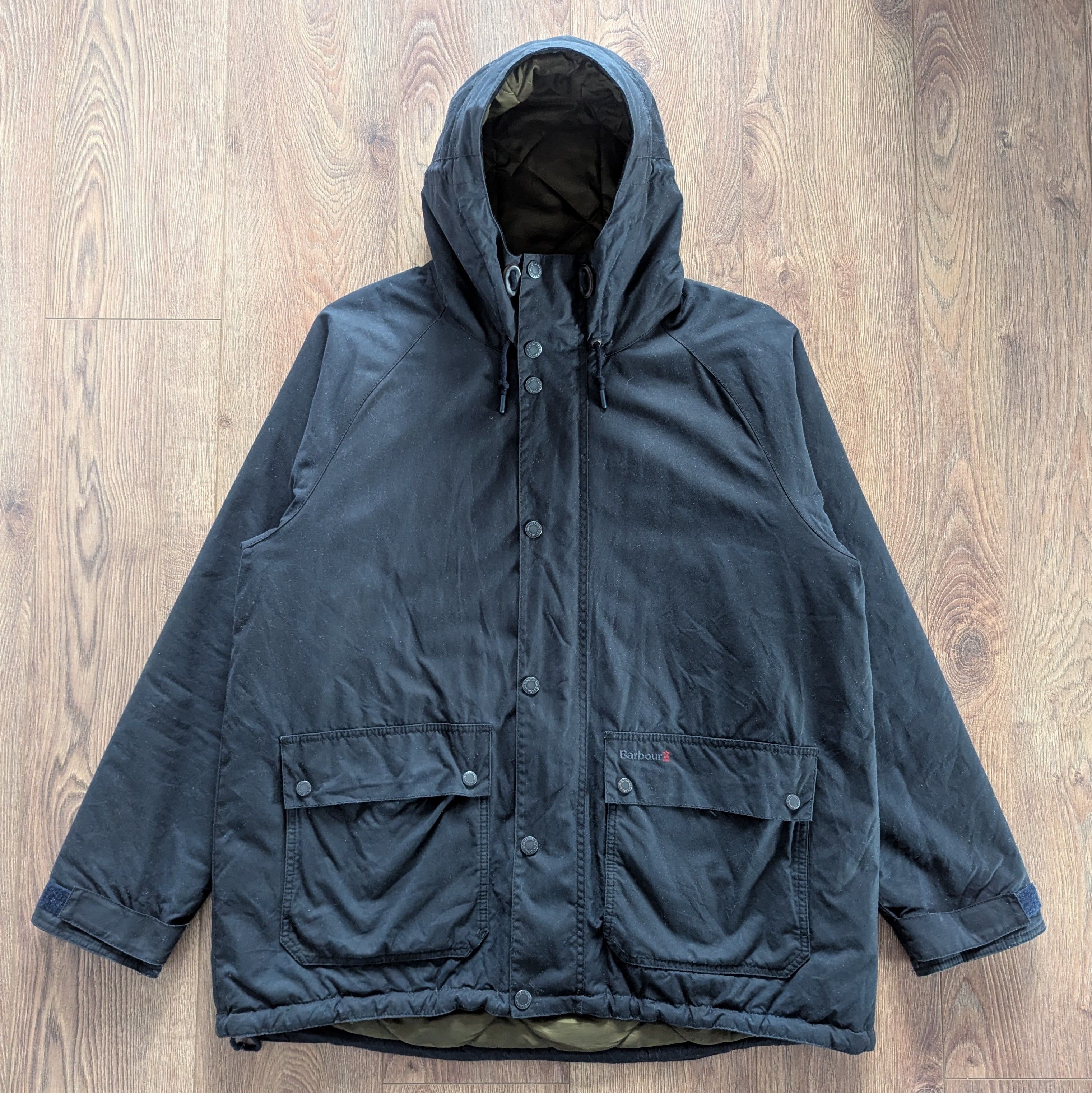 Barbour Rockfield Wax Hooded Jacket Size XXL Waxed Cotton