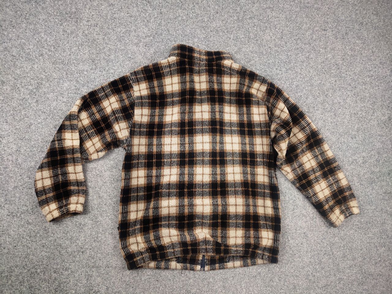 Aquascutum Vintage Aquascutum Zip-Up fleece brown check Sherpa jacket Size US L / EU 52-54 / 3 - 13 Thumbnail