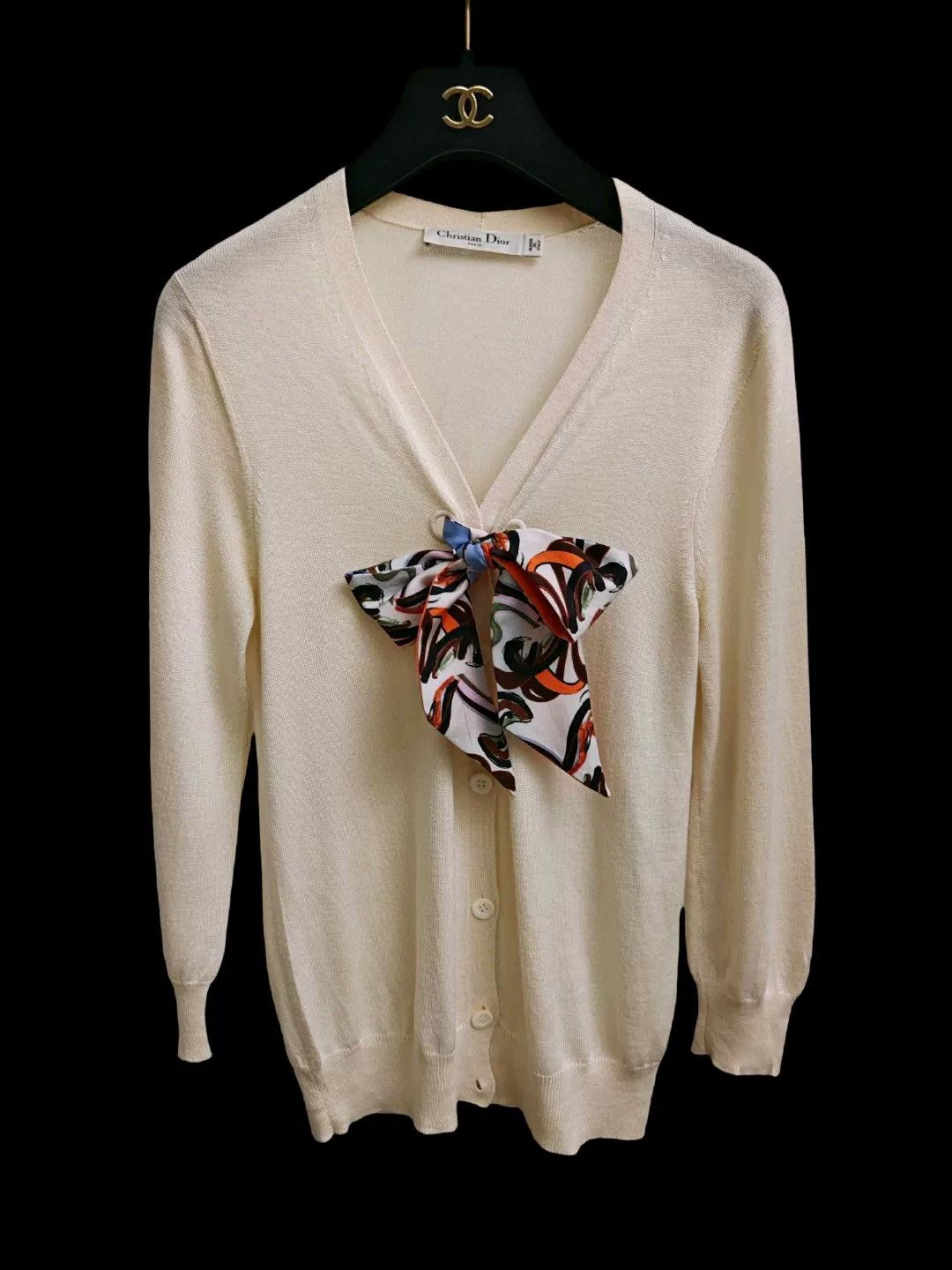Dior classic dior knitted cardigan with scarf detail Size US M / EU 48-50 / 2 - 1 Thumbnail