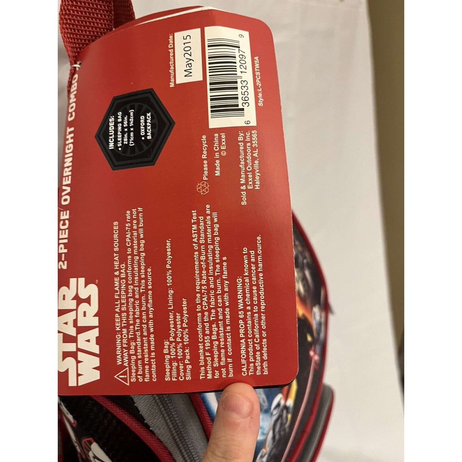Disney Star Wars Backpack Sleeping Bag Combo 28”x56” NWT Kids Size ONE SIZE - 10 Thumbnail