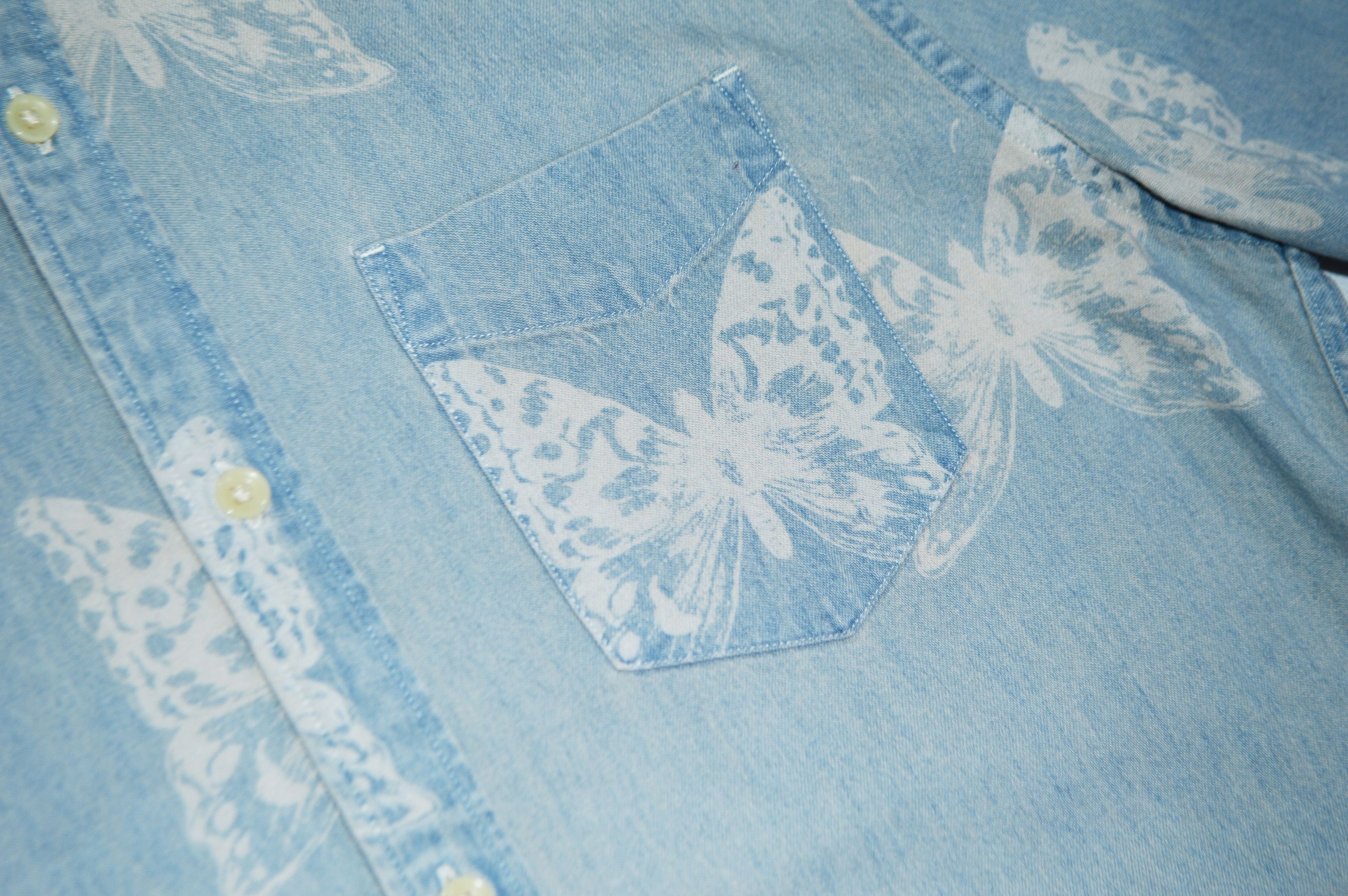 Allsaints Allsaints Papillon S/S Printed Cotton Light Denim Shirt Size US M / EU 48-50 / 2 - 3 Thumbnail
