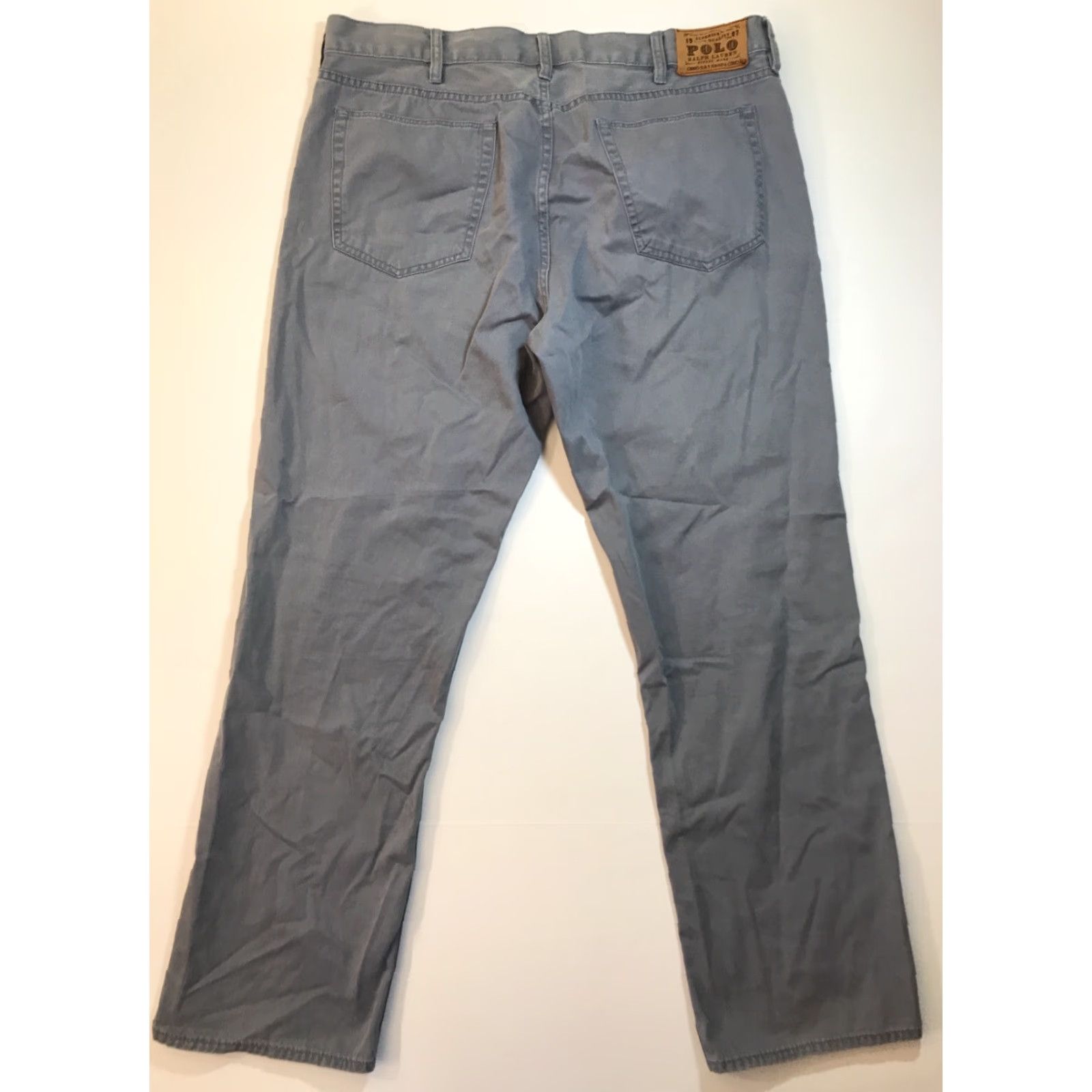 Polo Ralph Lauren VINTAGE Polo Ralph Lauren Mens Pants Chino 38x30 Flat Front Belt Loops Khaki Blue 90s Designer Workwear Mens Size US M / EU 48-50 / 2 - 6 Thumbnail