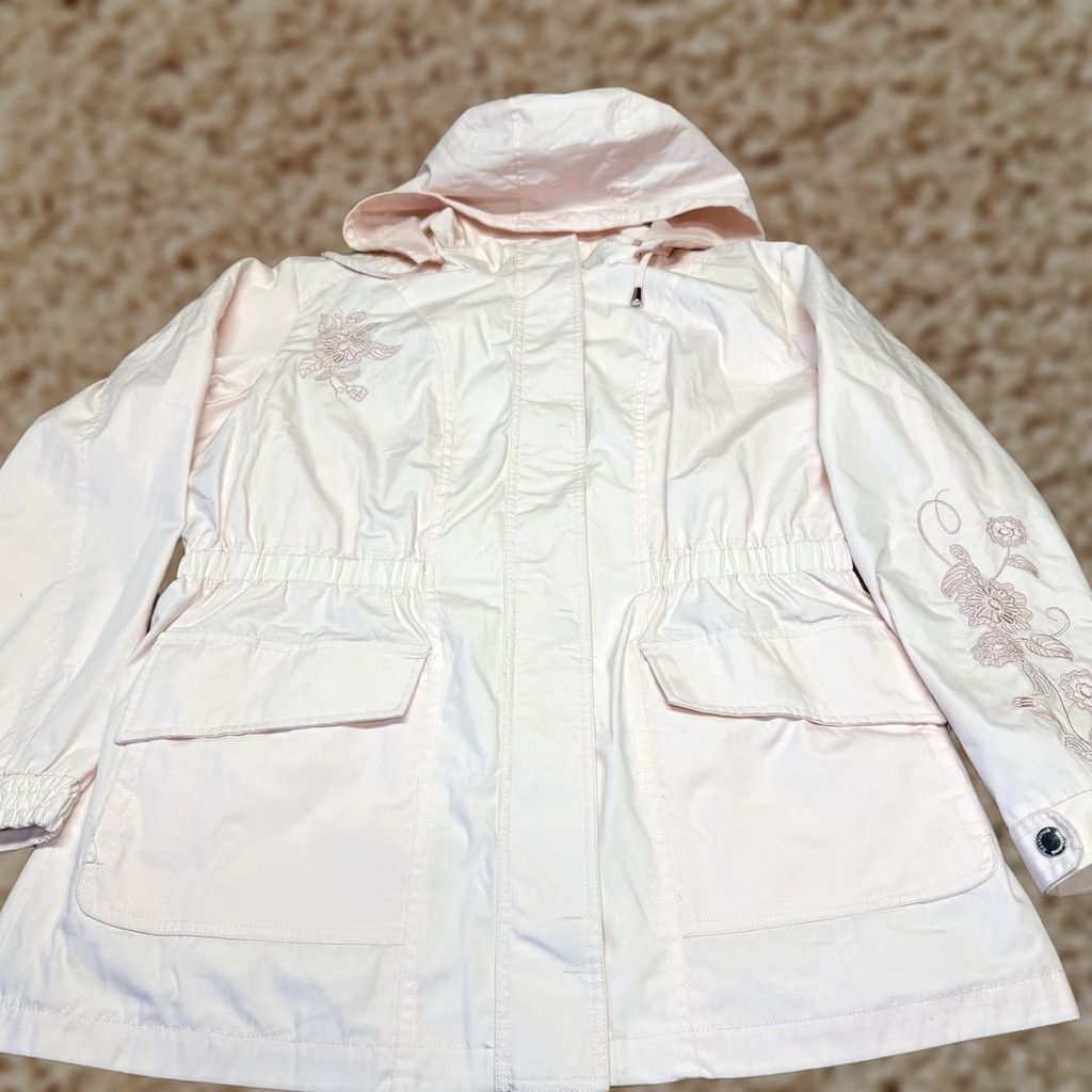 Mackintosh Mackintosh New England Jacket Womens XL Pink Floral Embroidered Hooded Anorak Size XL / US 12-14 / IT 48-50 - 1 Thumbnail