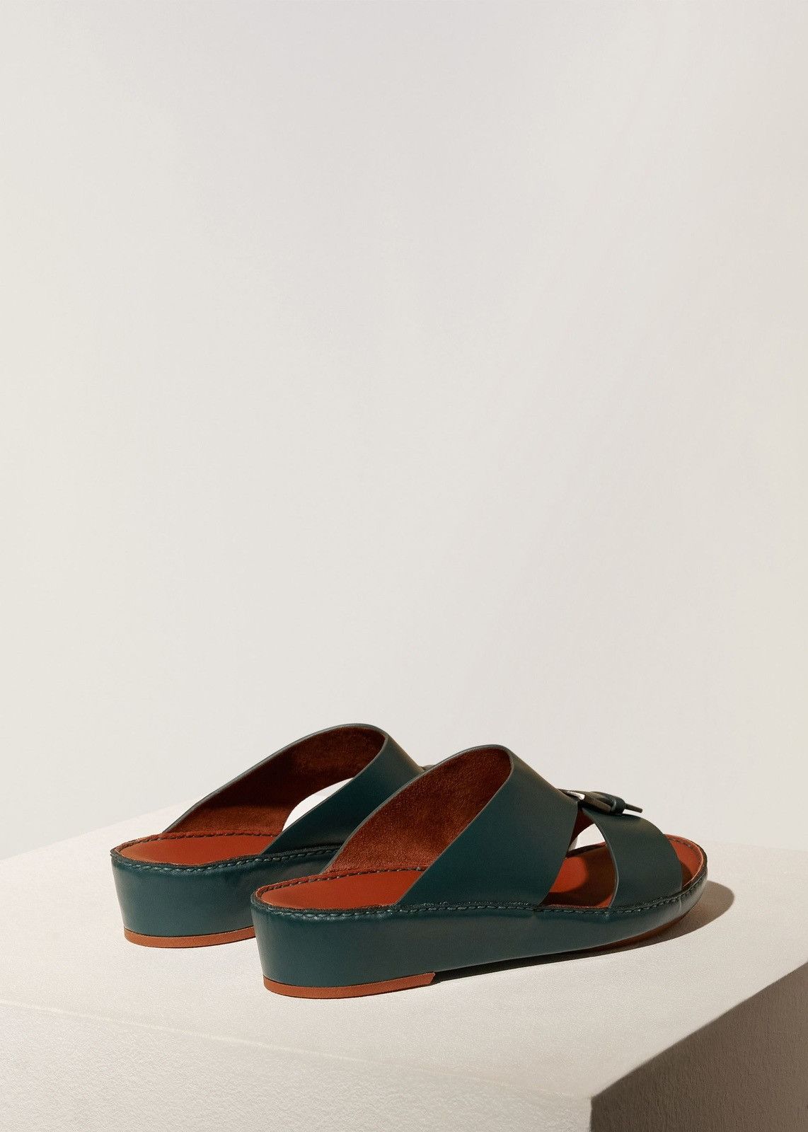 Loro Piana o1srvl11e1024 Open Toe Sandal in Dark Green Size US 8 / EU 41 - 4 Thumbnail
