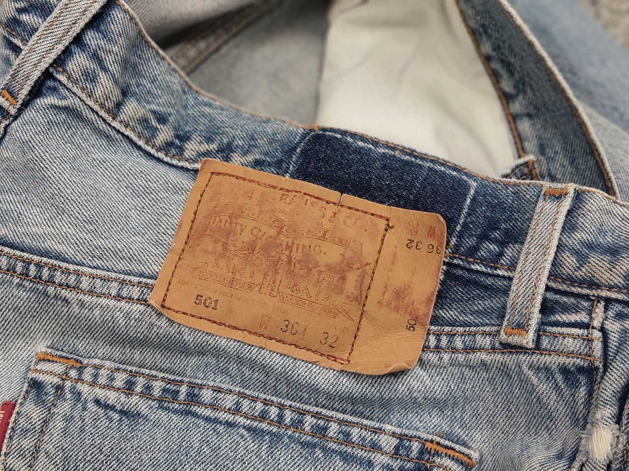Levi's Rare Vintage 90's levis 501 x Sashiko Patchwork Denim Jeans Size US 36 / EU 52 - 14 Thumbnail