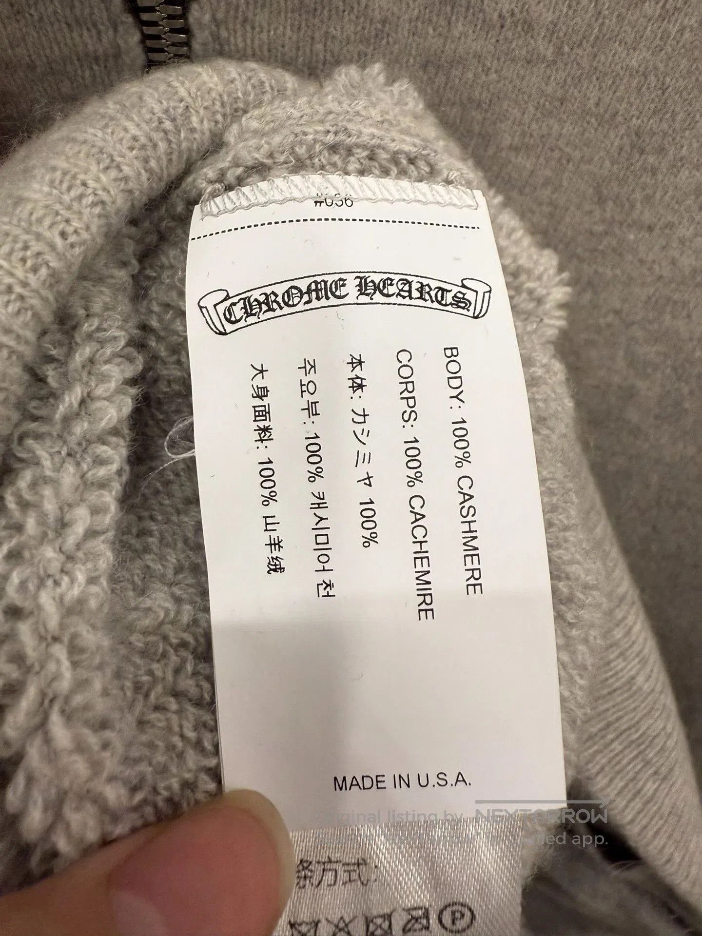 Chrome Hearts Chrome Hearts Gray Cashmere Zip Hoodie. Size US L / EU 52-54 / 3 - 5 Thumbnail