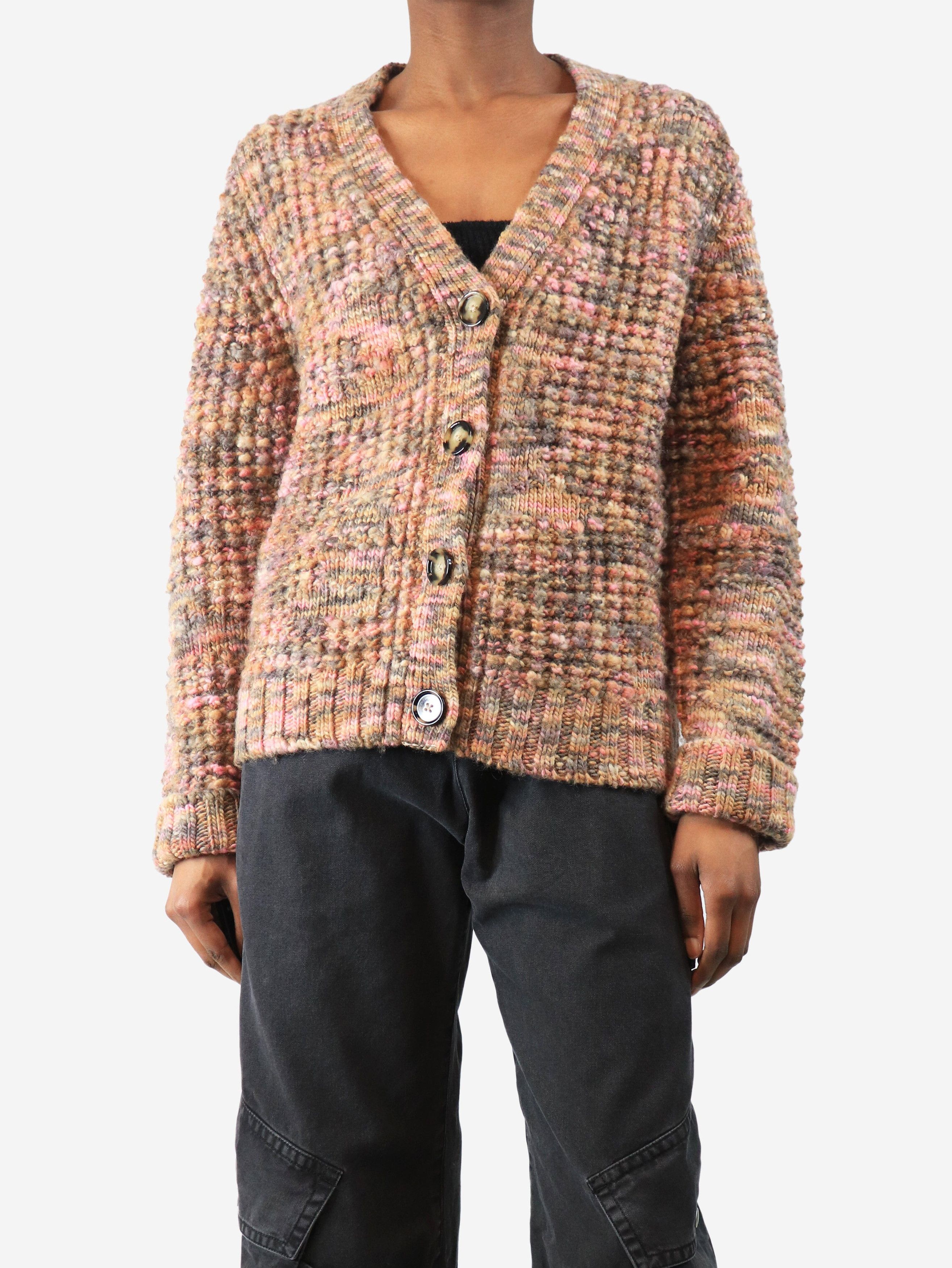 Acne Studios Pink Keatrice speckled-knit cardigan - XS Size XS / US 0-2 / IT 36-38 - 1 Thumbnail