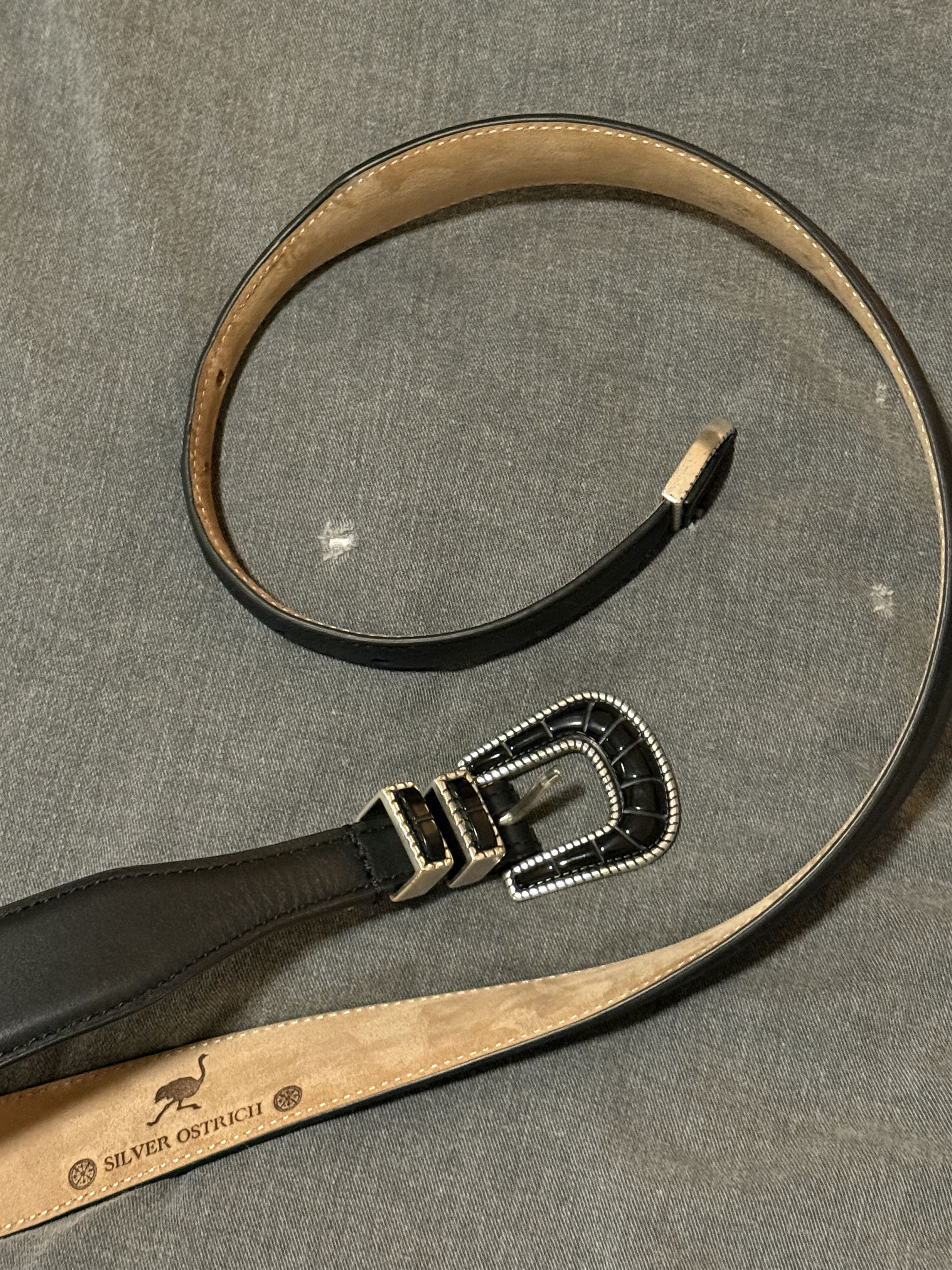 Other Silver Ostrich leather belt Size ONE SIZE - 5 Thumbnail
