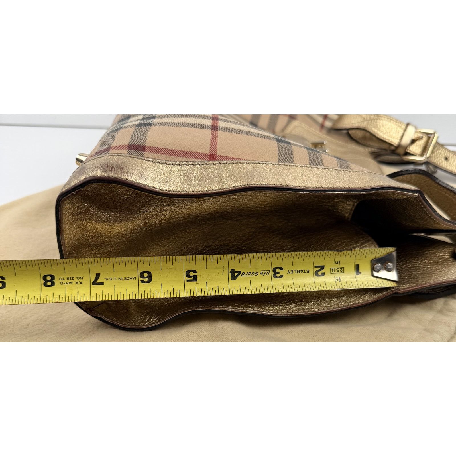 Burberry Burberry Burberry Haymarket Check Gold Coated Bag Size ONE SIZE - 8 Thumbnail