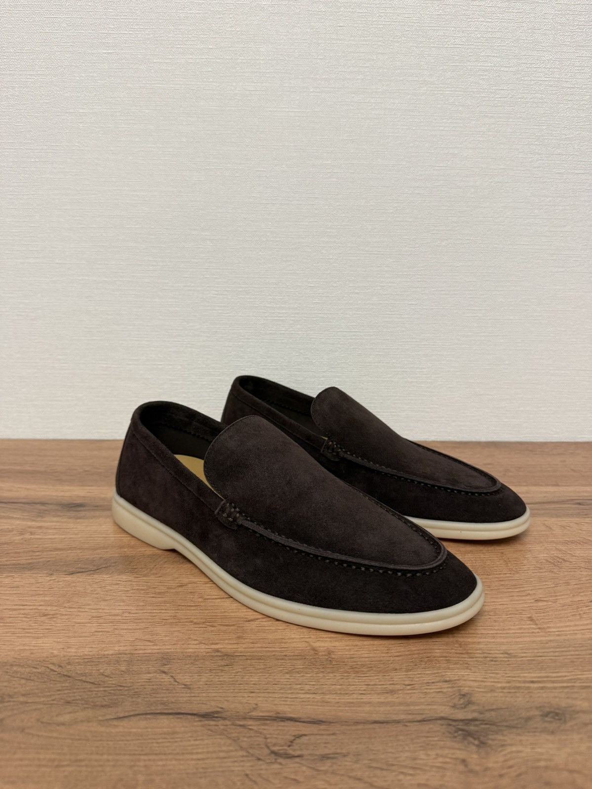 Loro piana summer walk loafers suede chocolate brown
