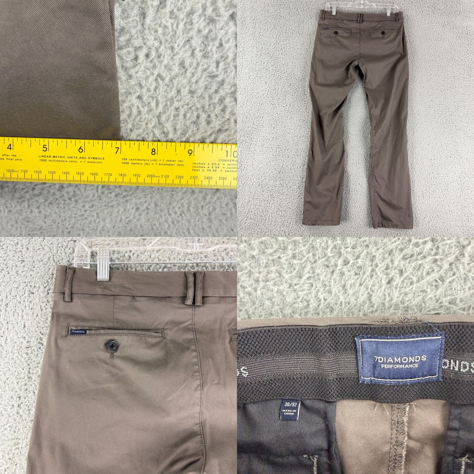 Vintage 7Diamonds Parker Performance Chino Pants Mens 30x32 Gray Straight Leg Casual Shirt? Size US 30 / EU 46 - 8 Thumbnail