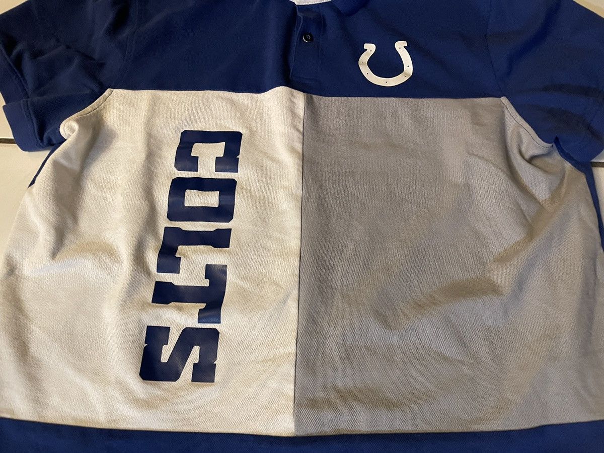 Tommy Hilfiger Tommy Hilfiger Royal Blue Gray Indianapolis Colts Polo Shirt Size US XXL / EU 58 / 5 - 3 Thumbnail