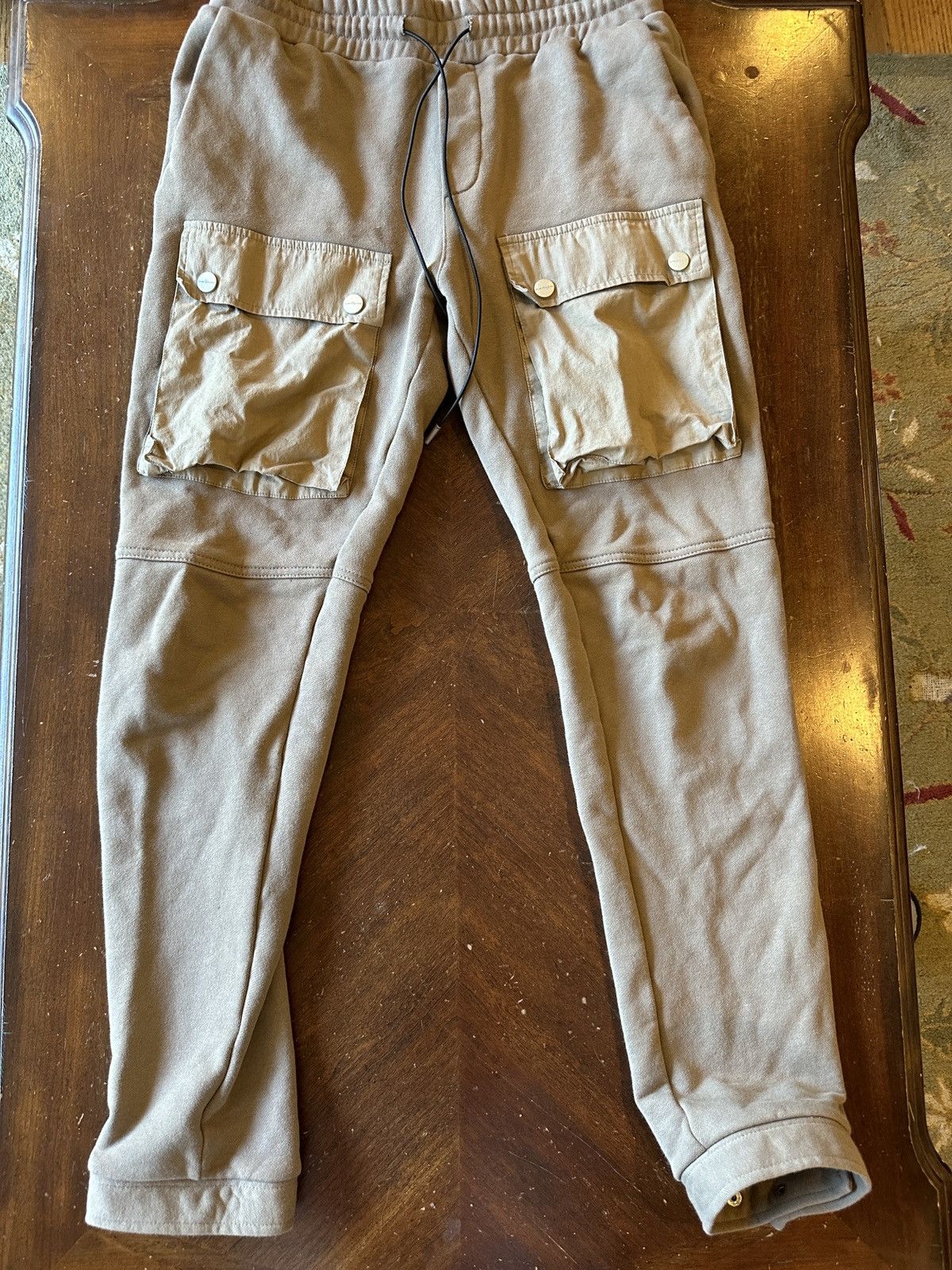 image of Club Paradise Khakhi Cargo Sweatpants Size Large in Brown, Men's